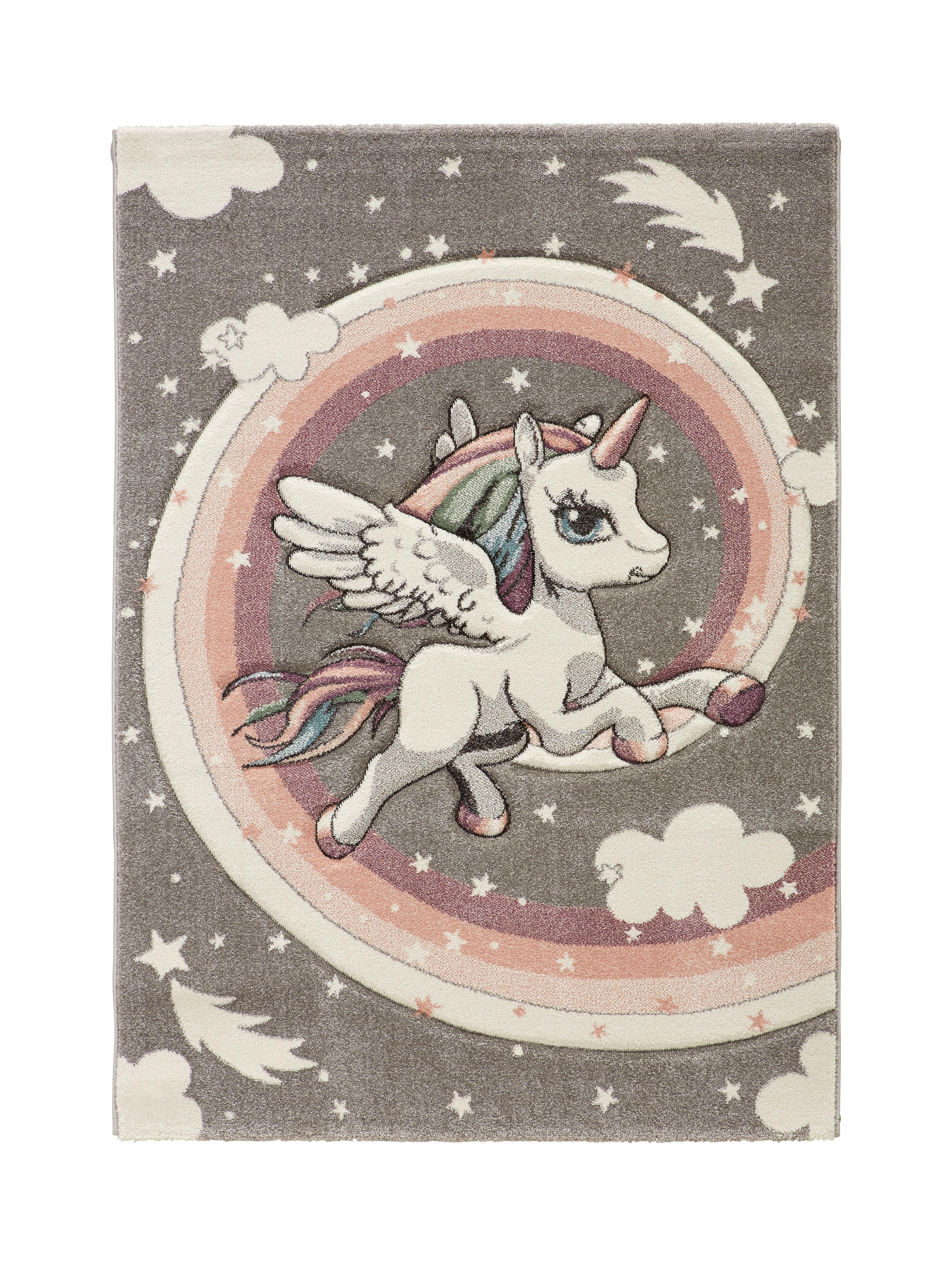 Dywan dziecięcy UNICORN-AKT- mix kolorów ok.. 100x150cm - różnokolorowy, tkanina (100/150cm) - Modern Living