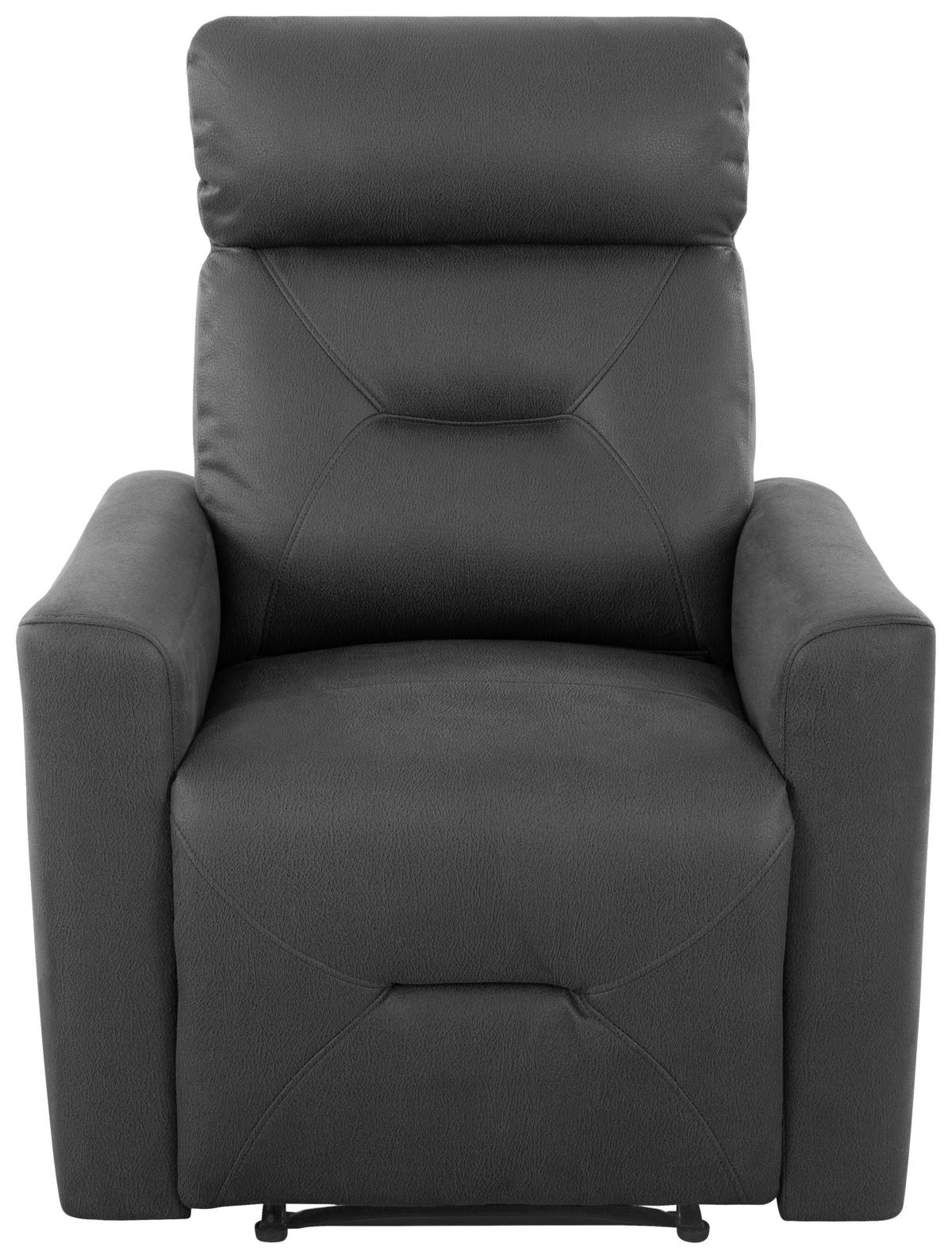 Počivalnik Aureli, Črna - siva/črna, Basics, kovina/tekstil (82/102,5/92,5cm) - Livetastic