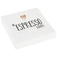 Cocktailserviette Linda in Weiss ca. 25x25cm - Weiss/Schwarz, Konventionell, Papier (25cm)