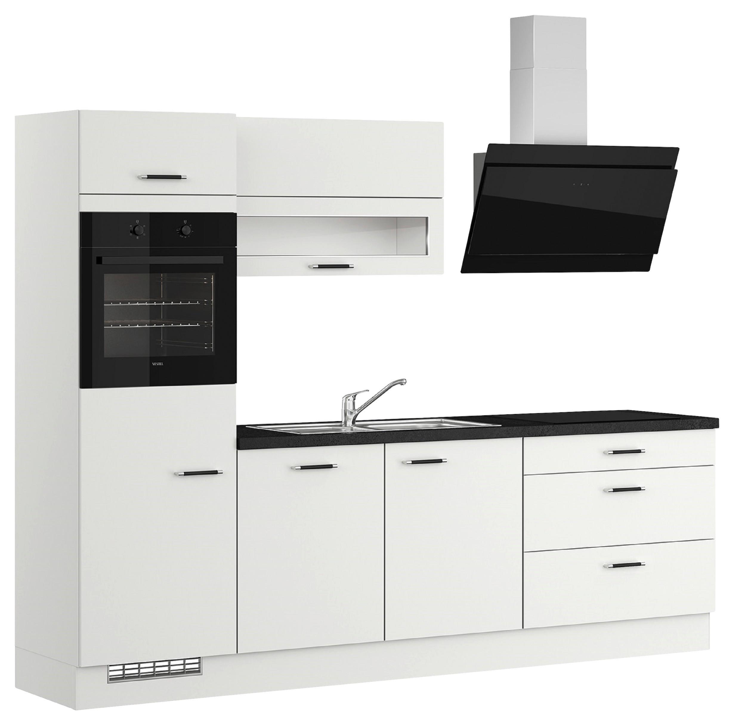 Küchenblock IBZ ohne Geräte ca. 270 cm Hellgrau - Edelstahlfarben/Hellgrau, Design, Holzwerkstoff (270cm) - Impuls