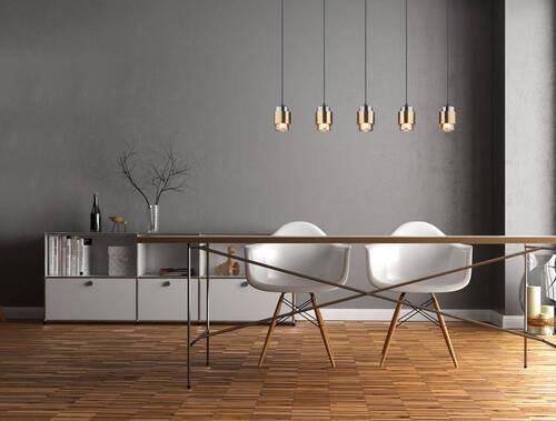 Hängeleuchte Milley Schwarz/ Messingfarben max. 40 Watt - Messingfarben/Schwarz, Design, Glas/Metall (105/10/150cm) - Globo
