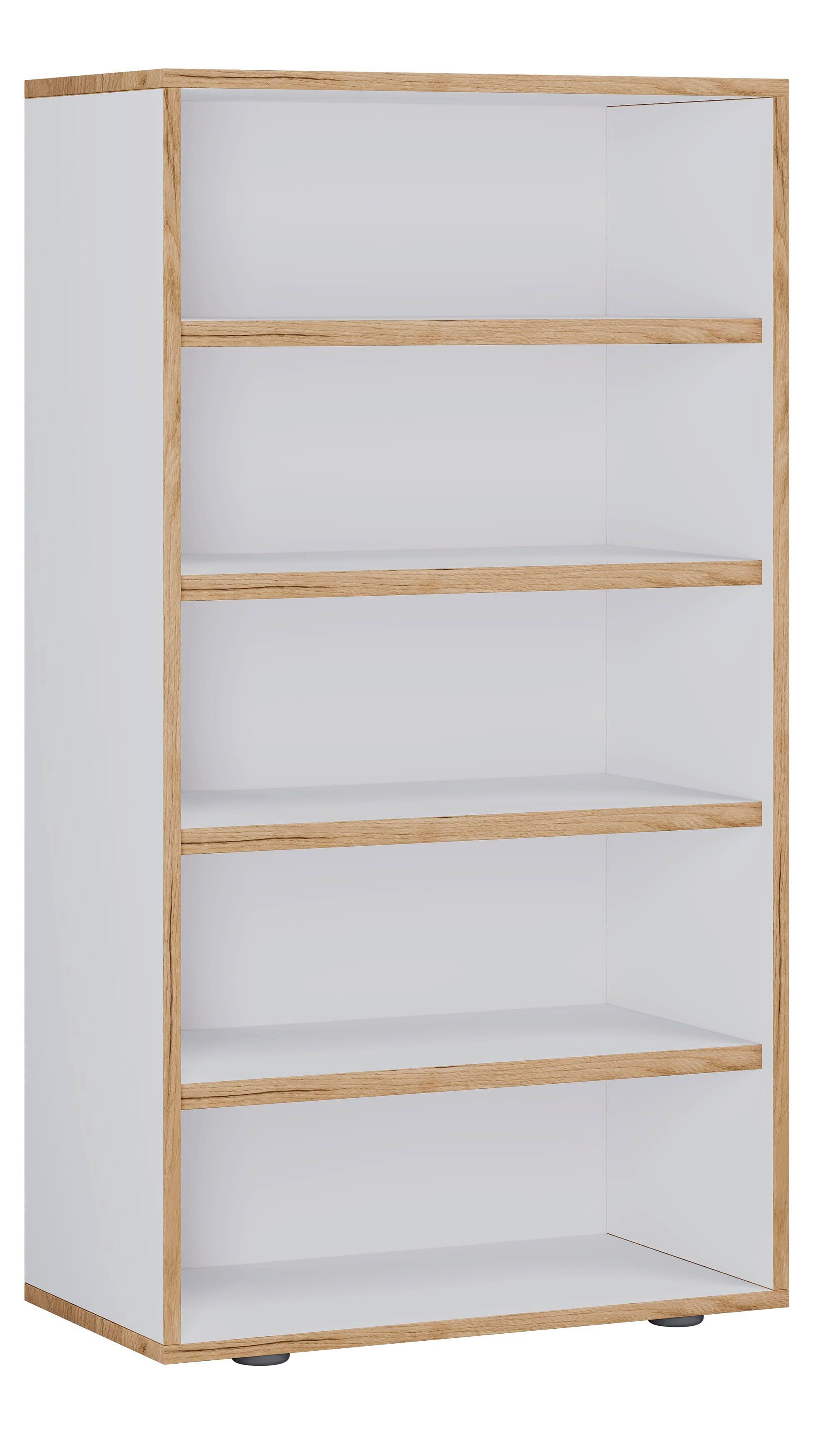 Regal Za Čevlje Salia, Bela, Barva Hrasta - črna/bela, Design, umetna masa/leseni material (60/110/33cm) - MID.YOU