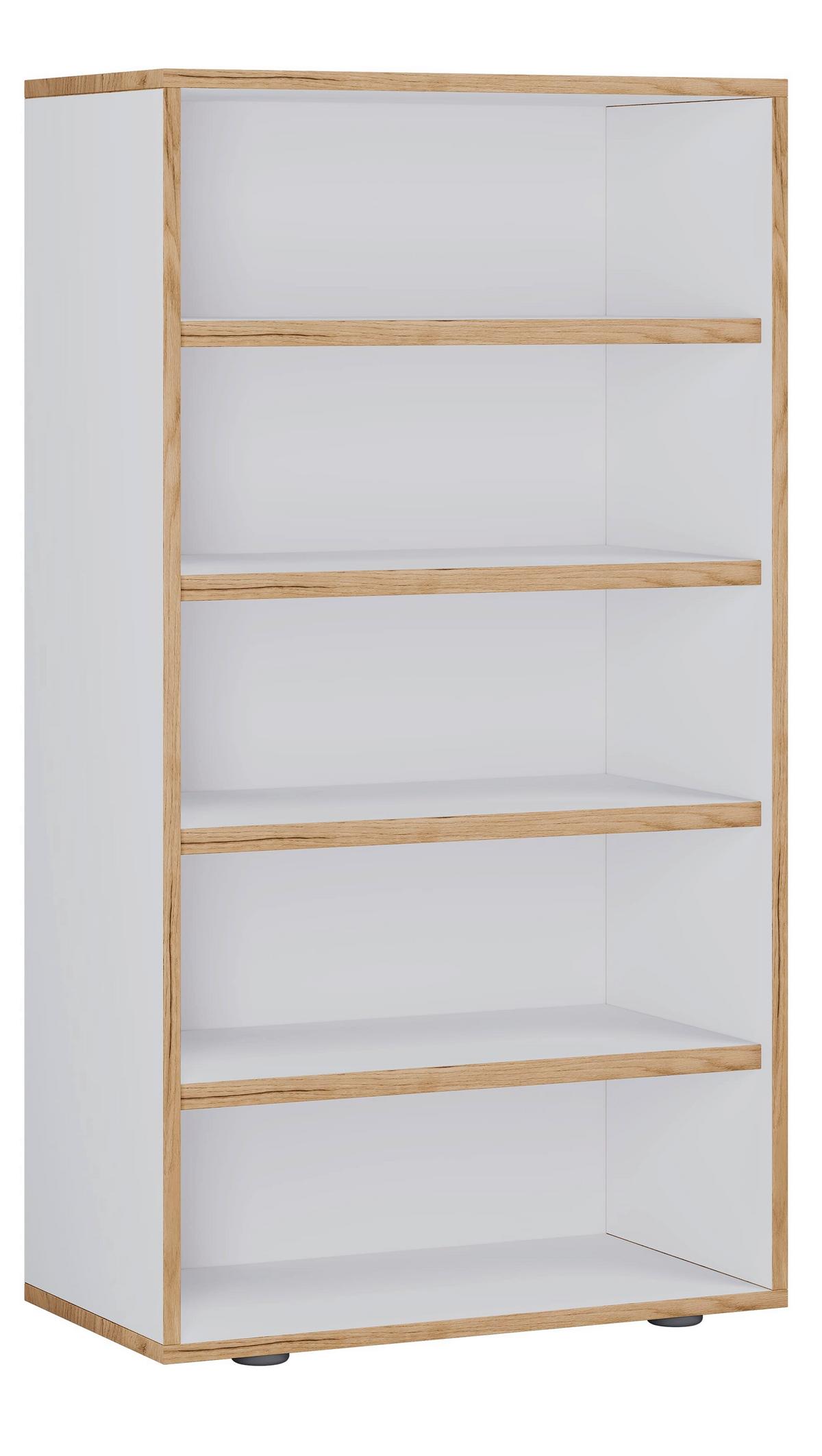 Regal Za Čevlje Salia, Bela, Barva Hrasta - črna/bela, Design, umetna masa/leseni material (60/110/33cm) - MID.YOU