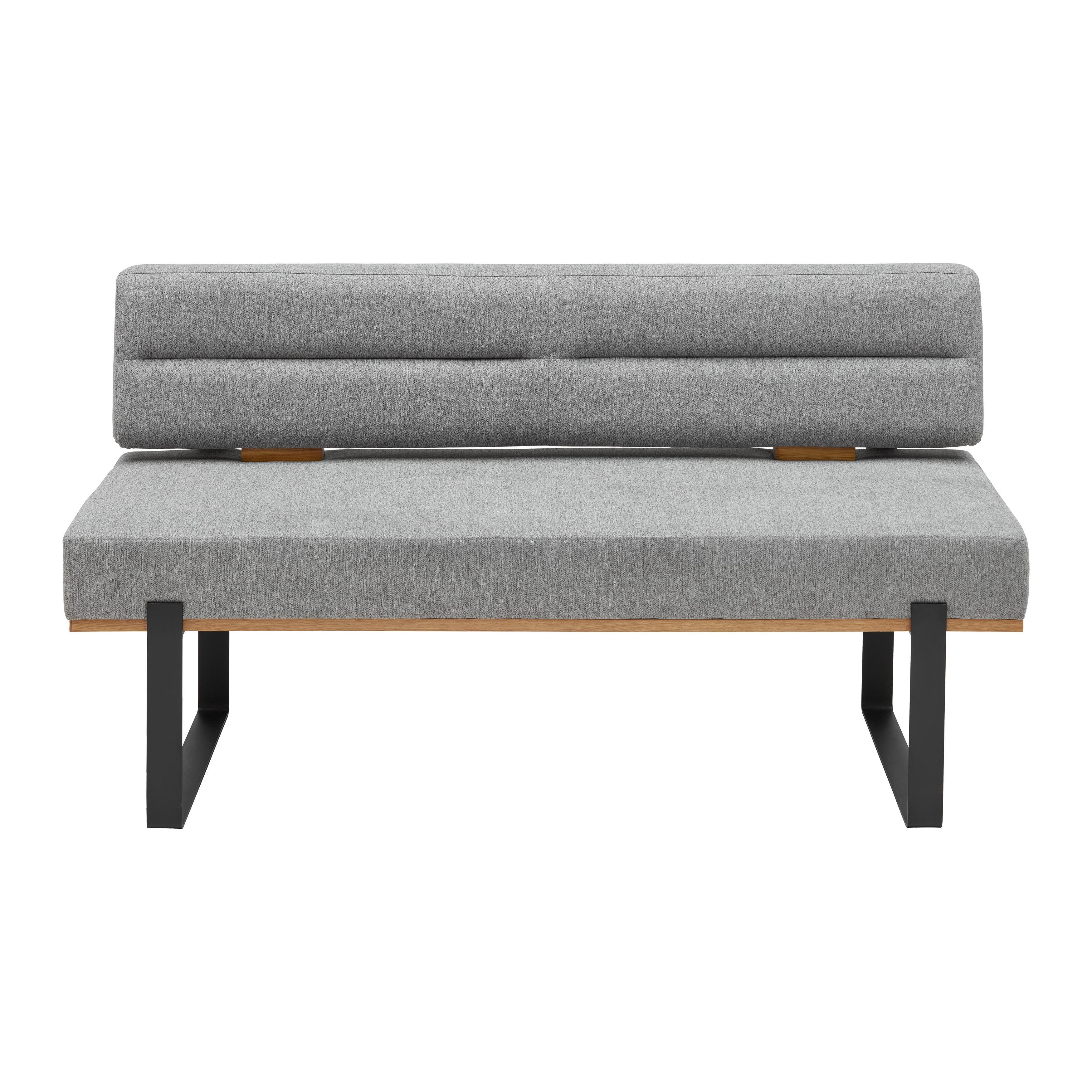 Sitzbank in Grau - Schwarz/Grau, KONVENTIONELL, Holz/Textil (160/85/60cm) - Based