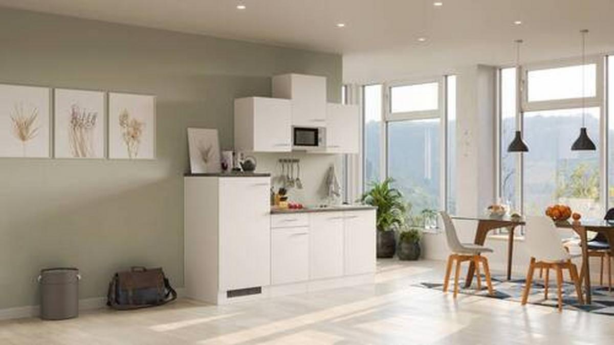Kuhinjski Blok Lucca, Bela - bela/barve aluminija, Moderno, umetna masa/leseni material (210cm) - FlexWell