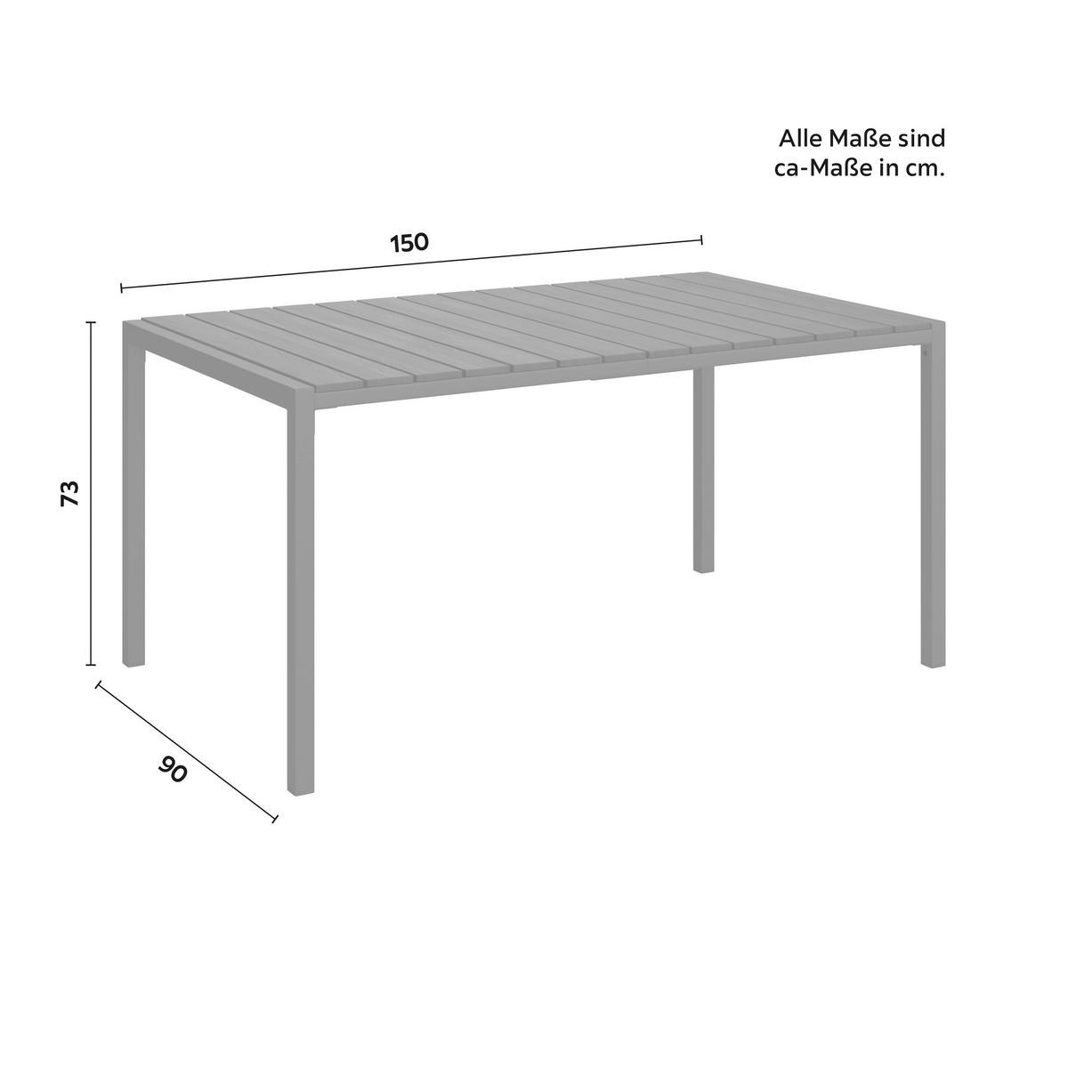 Gartengarnitur "Carina", hellgrau/grau - Dunkelgrau/Hellgrau, Modern, Kunststoff/Textil (150/90/73cm) - Bessagi Garden