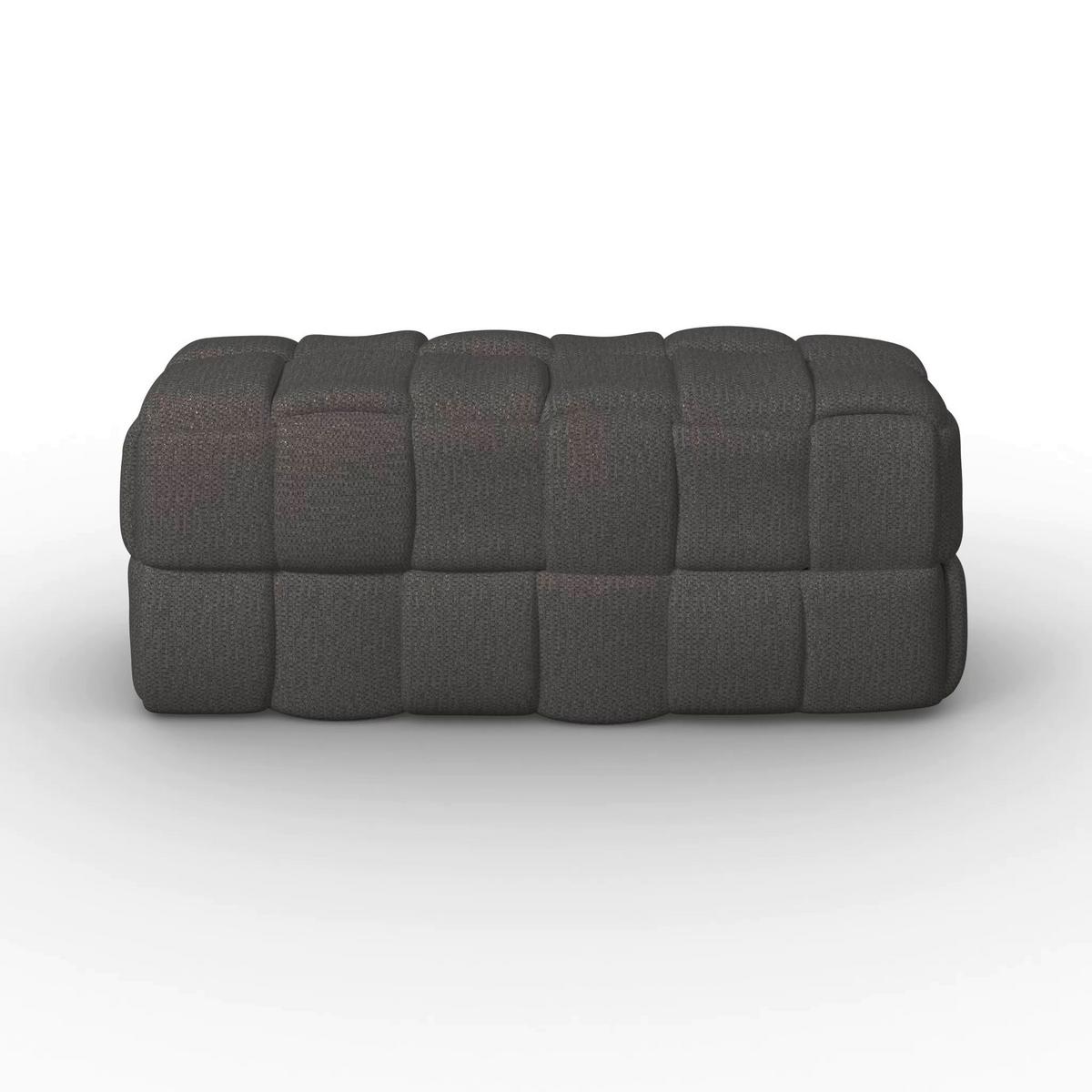 Bettbank Ella Bouclé Dunkelgrau - Dunkelgrau/Schwarz, MODERN, Holz/Kunststoff (110/45/45cm) - Bessagi Home