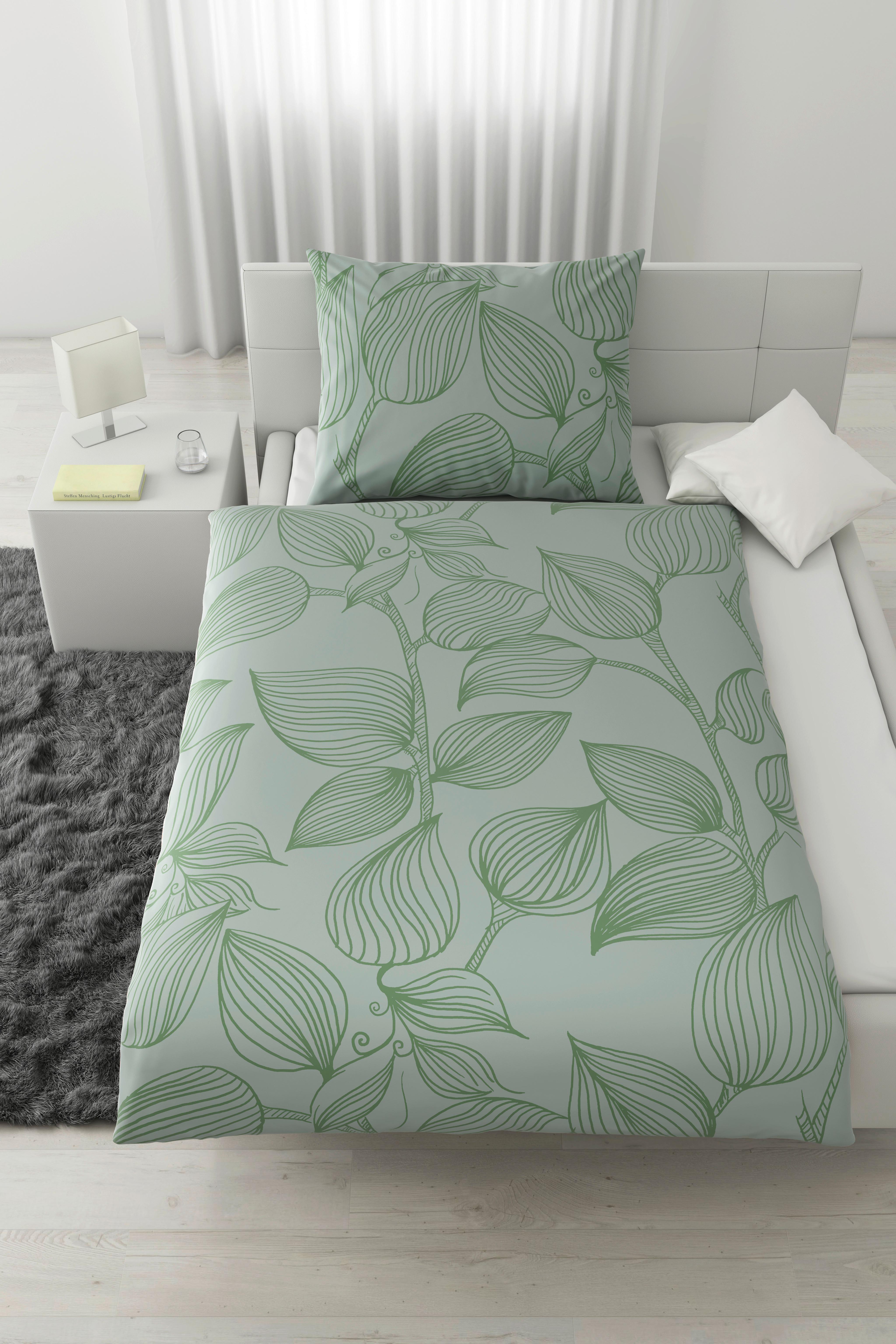 Posteljnina Green House - zelena, tekstil (140/200cm) - Modern Living