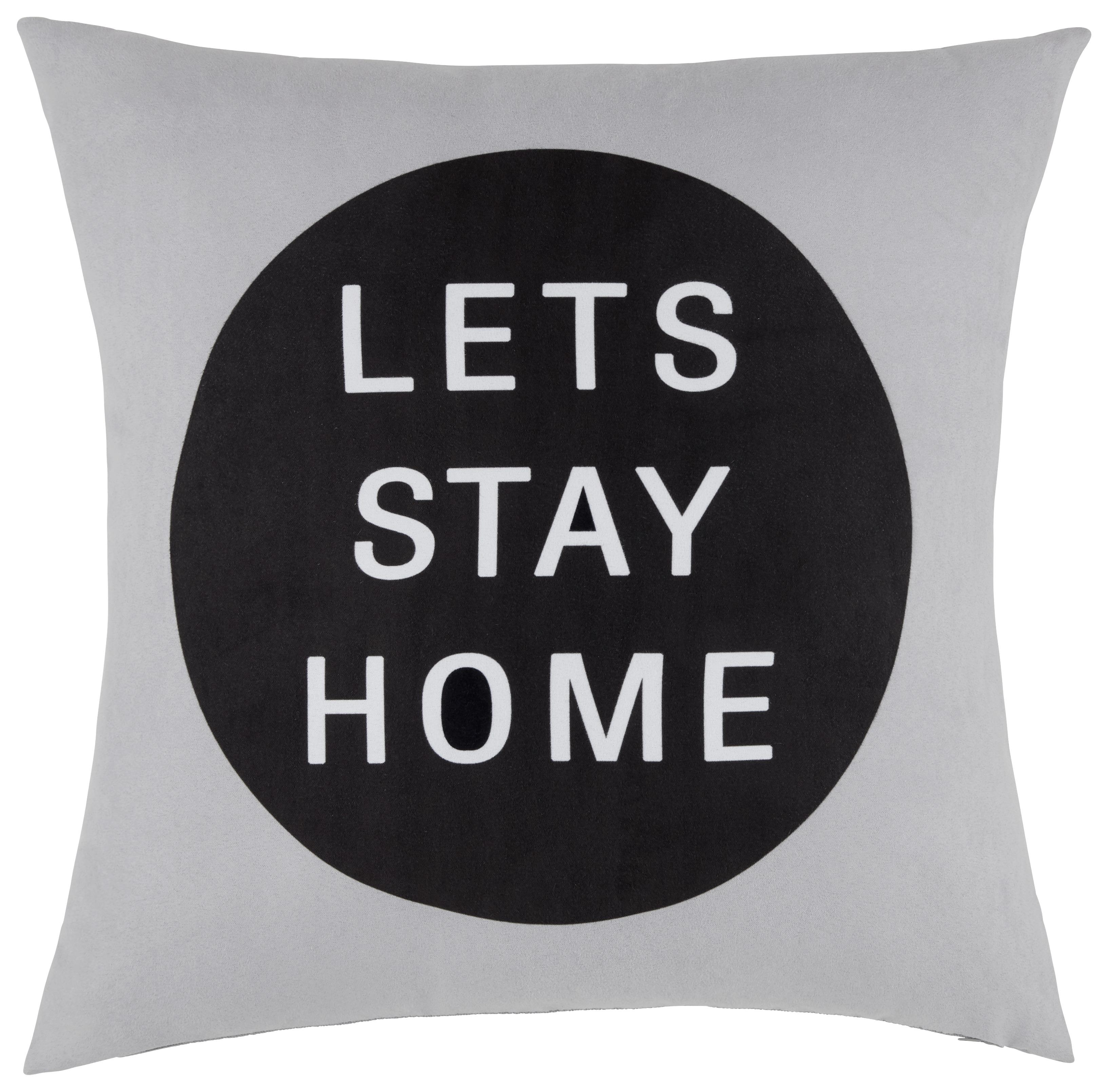 Zierkissen Sprüche ca. 45x45cm - Weiß/Grau, Textil (45/45cm) - Modern Living