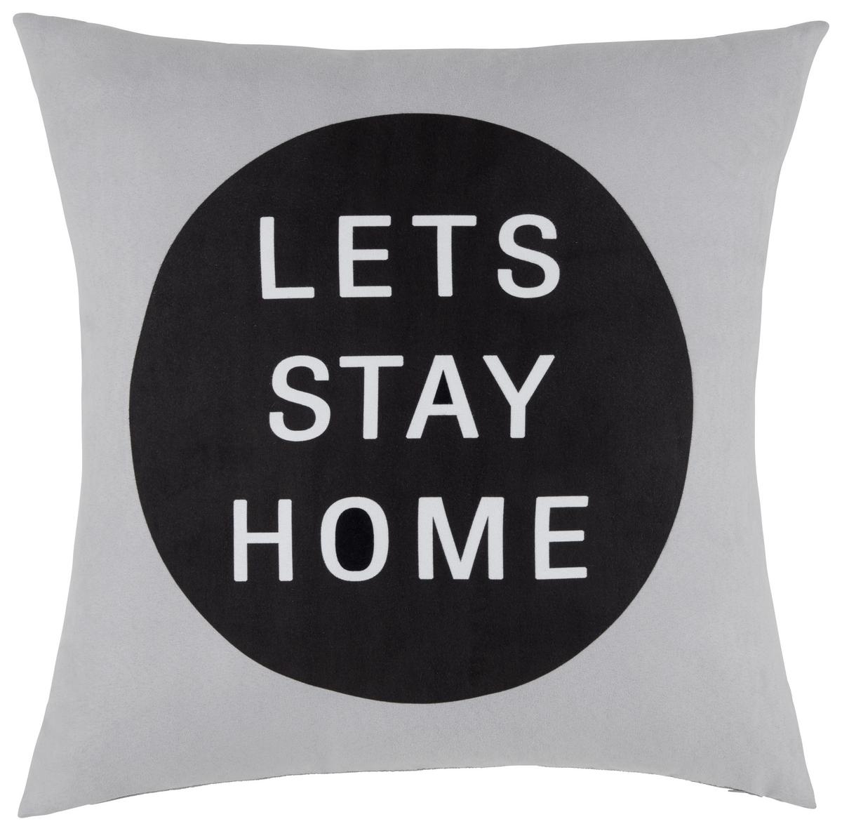 Zierkissen Sprüche ca. 45x45cm - Weiß/Grau, Textil (45/45cm) - Modern Living
