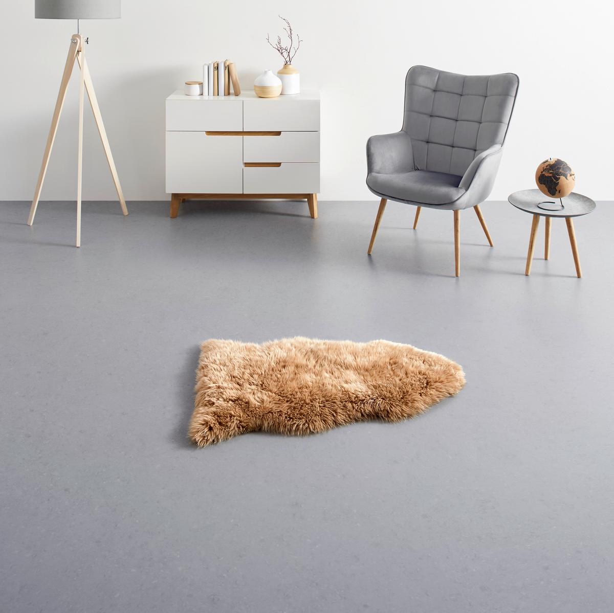 Schaffell Lea in Goldbraun 90x60cm - Goldfarben, Textil (60/90cm) - Modern Living