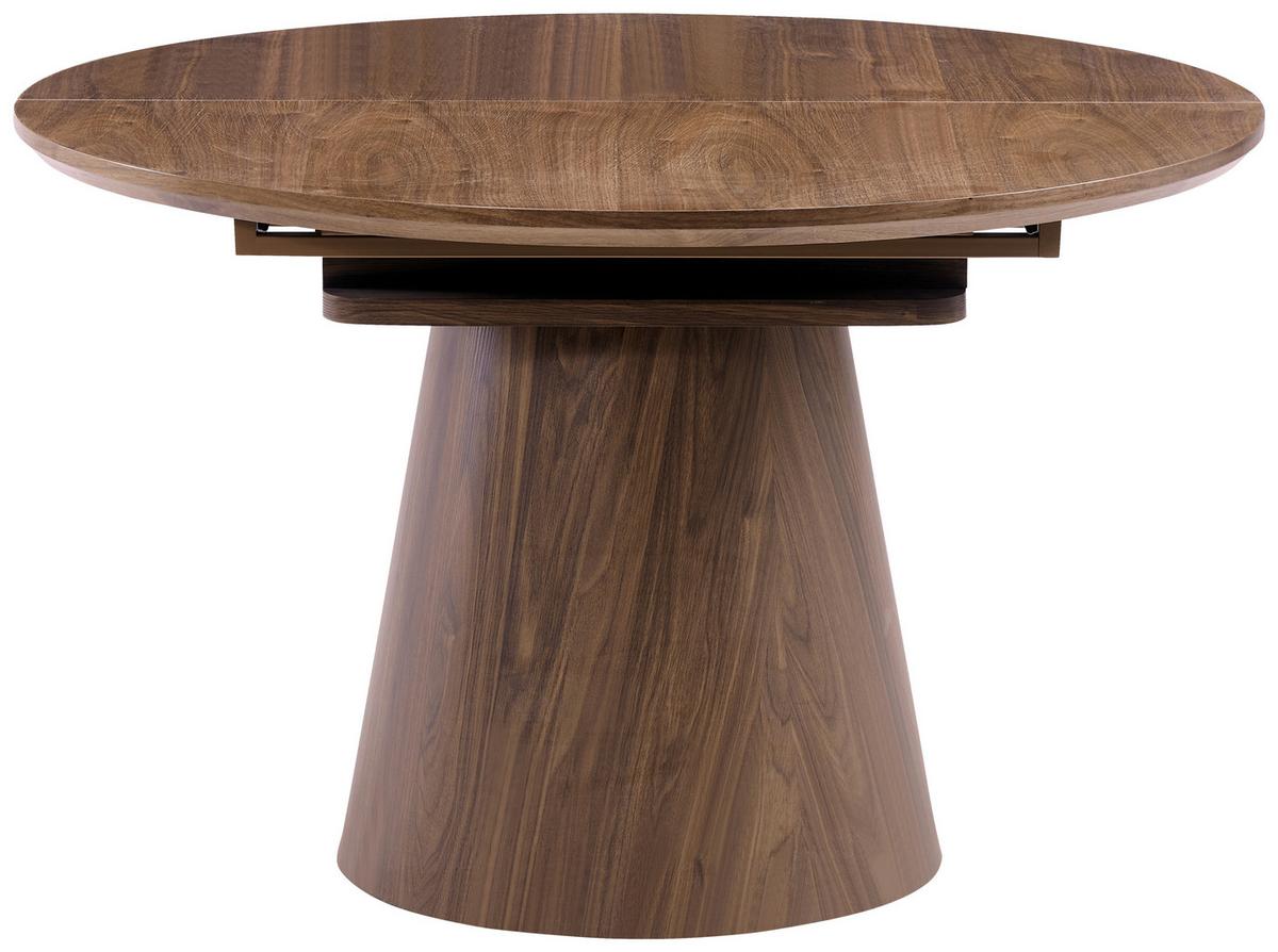 Raztegljiva Miza Sundsvall, Barva Oreha, 120-160x120 - barva oreha, Moderno, leseni material/les (120-160/120/76cm) - P & B