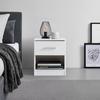 NACHTTISCH LASSE -BASED/SB- - Weiß/Grau, KONVENTIONELL, Holzwerkstoff/Kunststoff (41/48/32cm) - Based