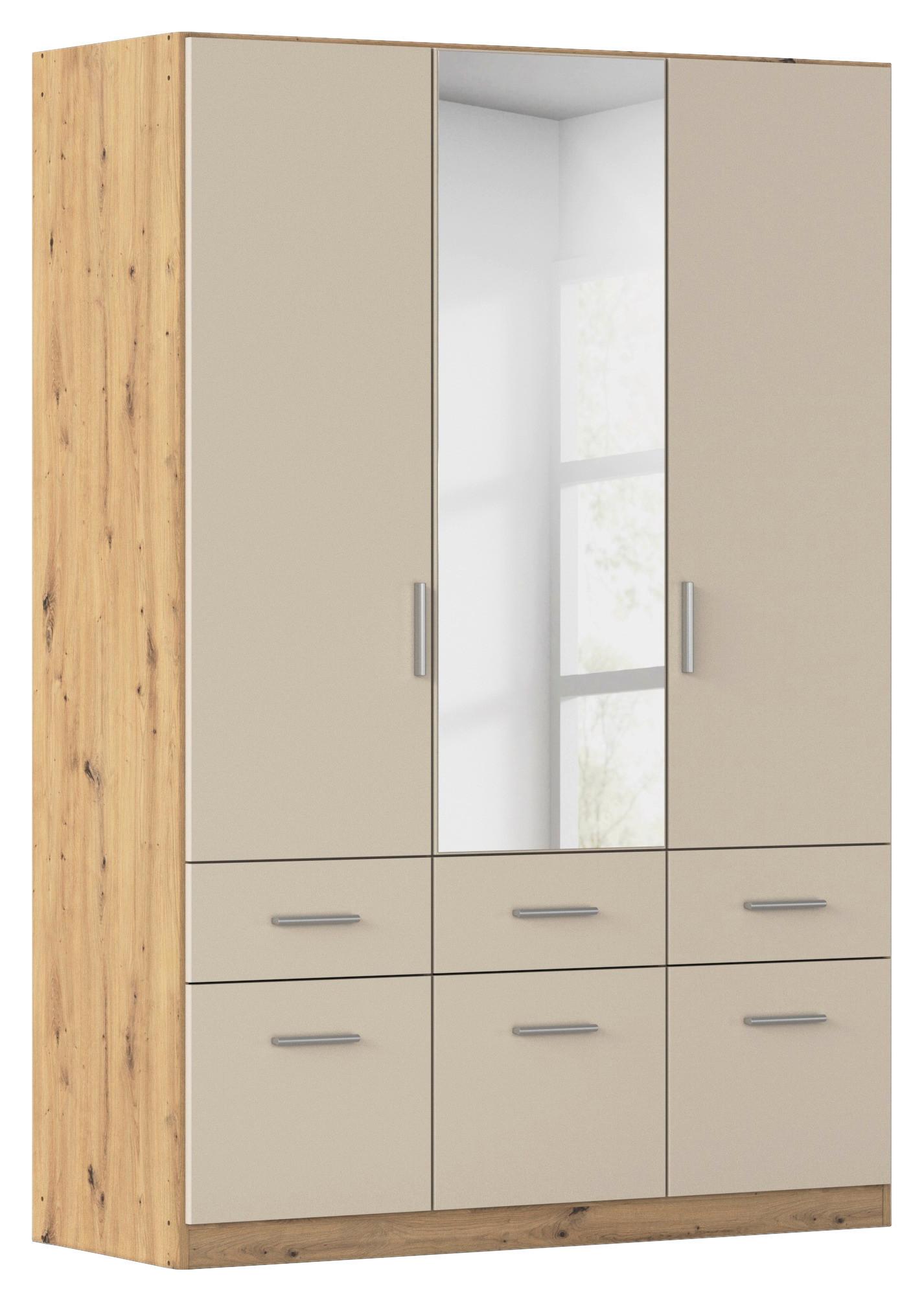 Omara Za Oblačila Celle Matt, Barva Šampanjca, Hrast - barve šampanjca/barve aluminija, Trend, umetna masa/leseni material (136/197/54cm)