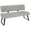 Sitzbank Storm in Hellgrau ca. 180cm - Hellgrau/Schwarz, MODERN, Textil/Metall (180/83/50cm) - Premium Living