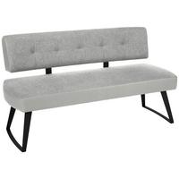 Sitzbank Storm in Hellgrau ca. 160cm - Hellgrau/Schwarz, Modern, Textil/Metall (160cm) - Premium Living