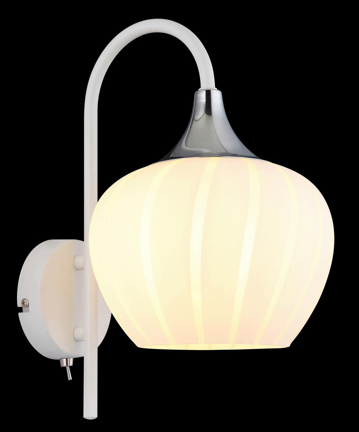 Wandleuchte Maxy Weiss/Chromfarben max. 40 Watt - Chromfarben/Weiss, Konventionell, Glas/Metall (18/25/32cm) - Globo