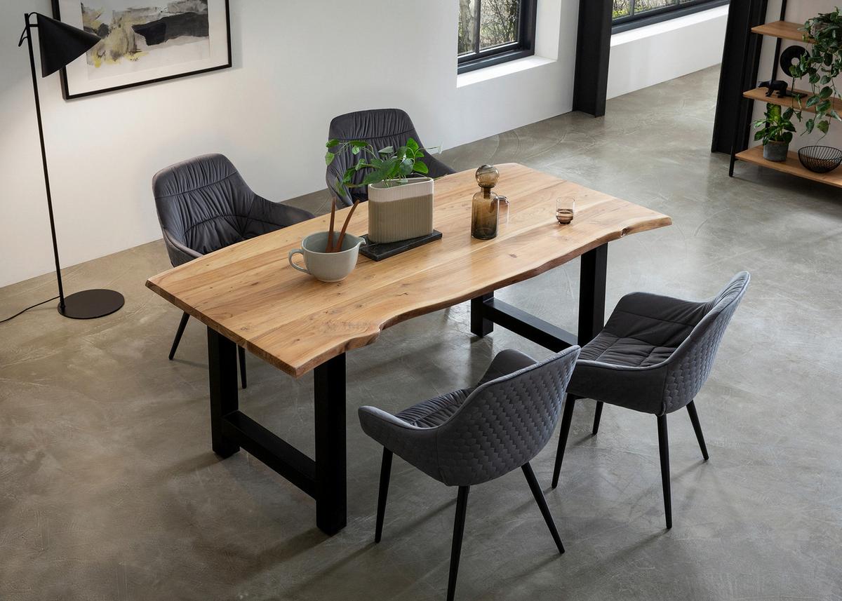 Naslanjač Samt, Siva - siva/črna, Moderno, kovina/tekstil (63/81,5/61cm) - Livetastic