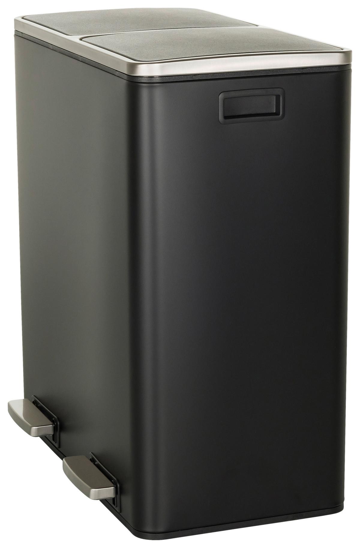 Abfallsammler Clean Schwarz ca. 59x65,5x32cm - Schwarz, MODERN (59,0/65,5/32cm) - MID.YOU