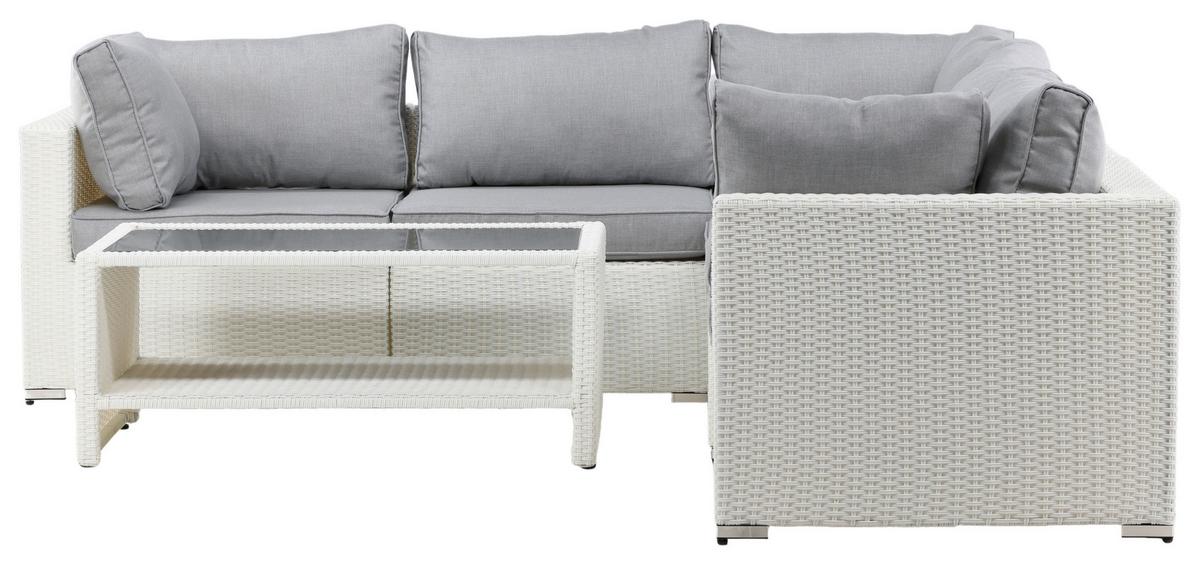 Loungegarnitur Amazon ca. 87x249 cm Hellgrau - Hellgrau, KONVENTIONELL, Kunststoff (87/249cm) - Gardenson