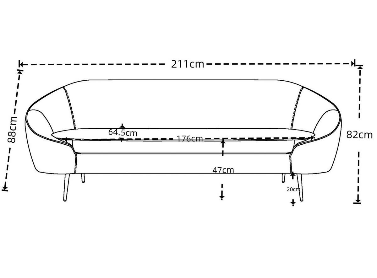 Sofa Olivia - zlatne boje/prljavo ružičasta, Moderno, drvo/metal (211/82/88cm) - Mömax