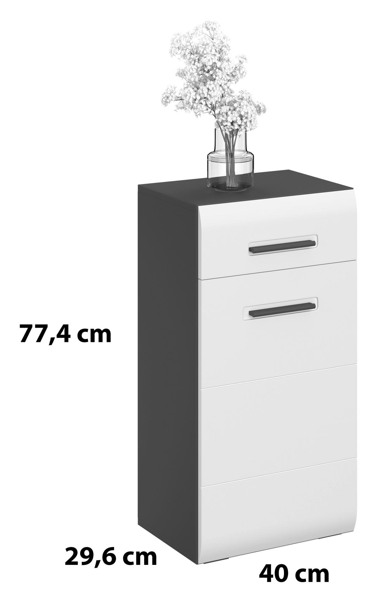 Donji Element Pearl New - bela/antracit, Konvencionalno, pločasti materijal/plastika (40/77,4/29,6cm)