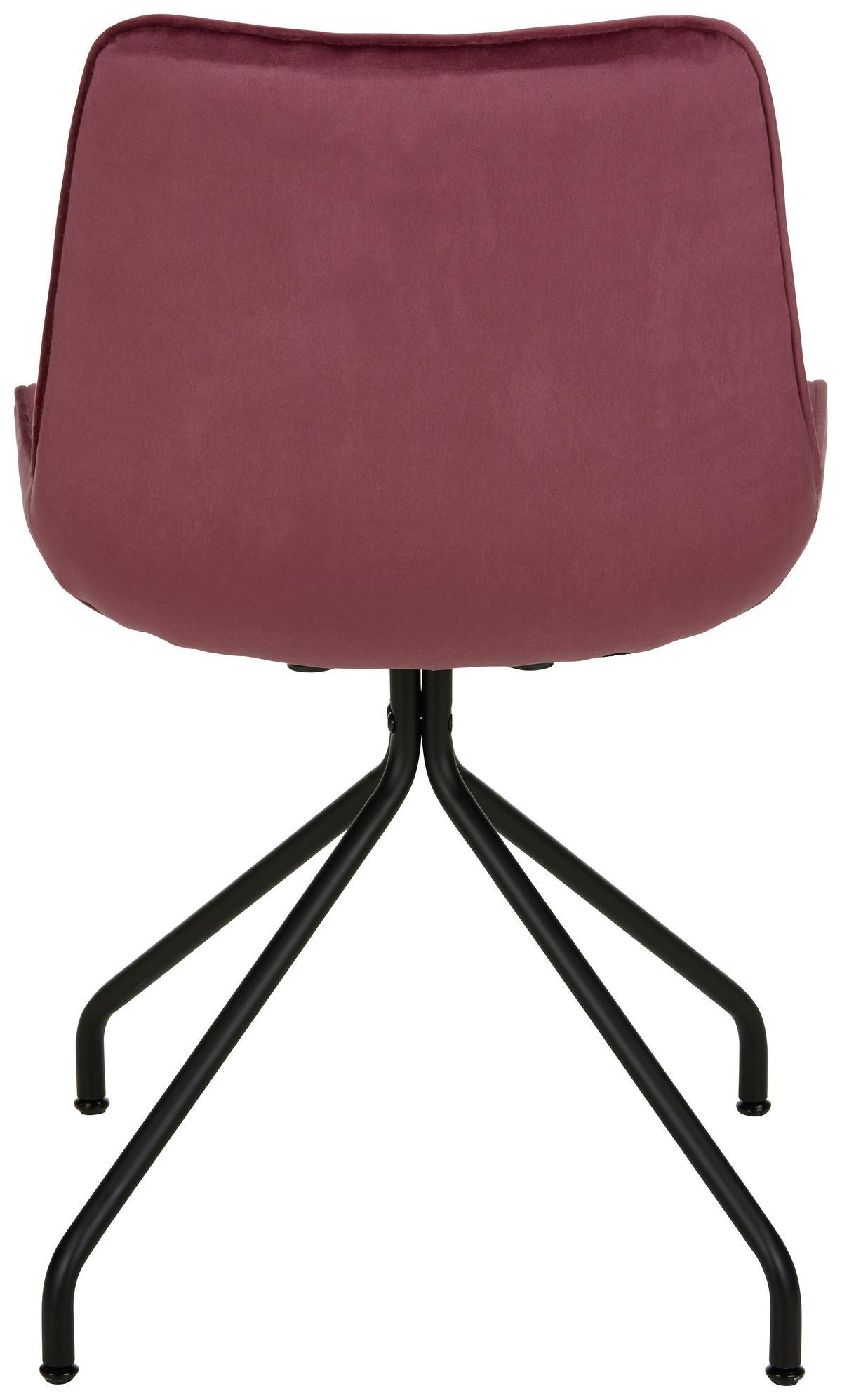 Stuhl aus Samt in Rot - Rot/Schwarz, Modern, Textil/Metall (50/83,5/51cm) - Mömax