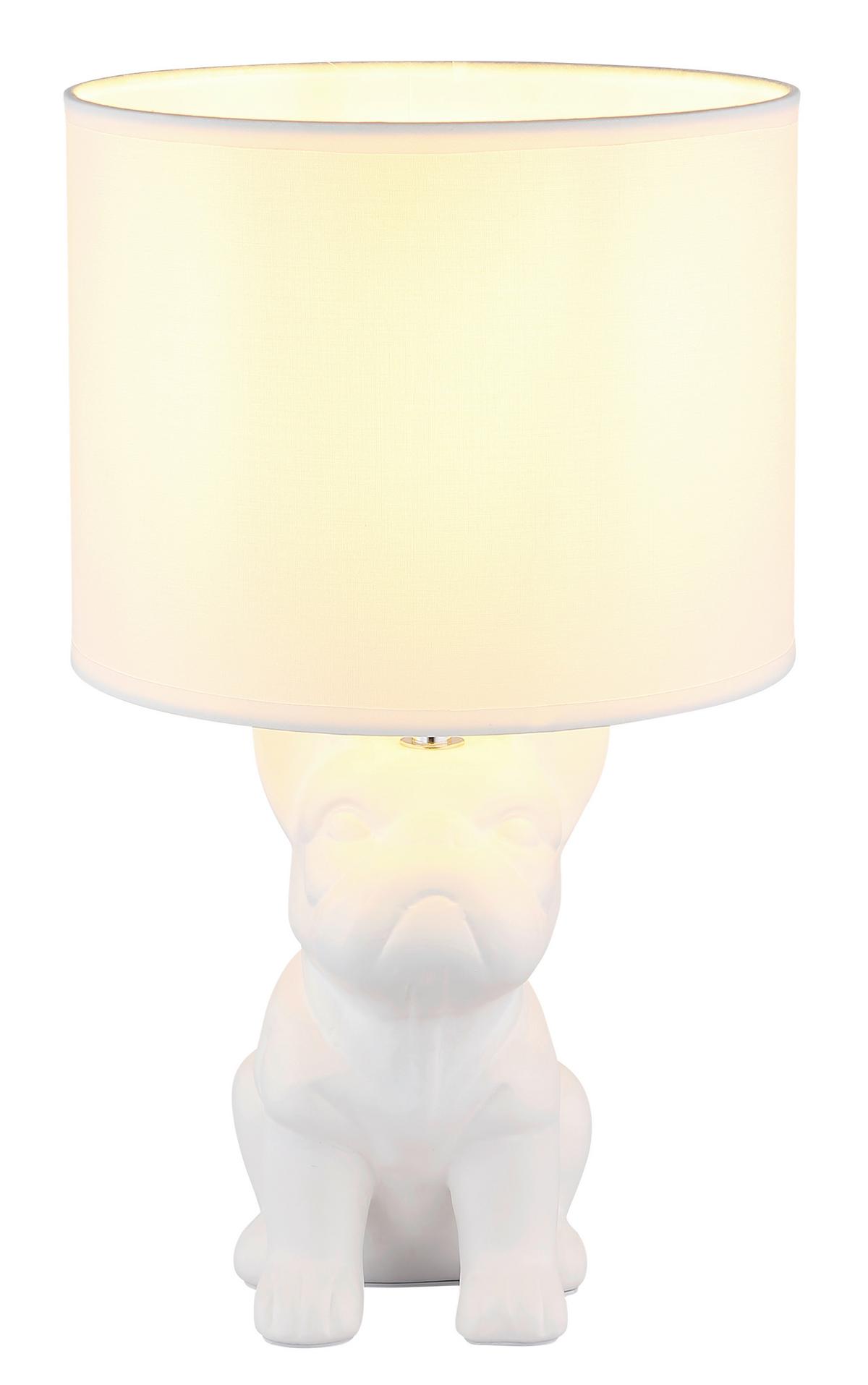 Stolna Svjetiljka Dogo - bijela, Trend, tekstil (23,3/22/40cm) - Globo
