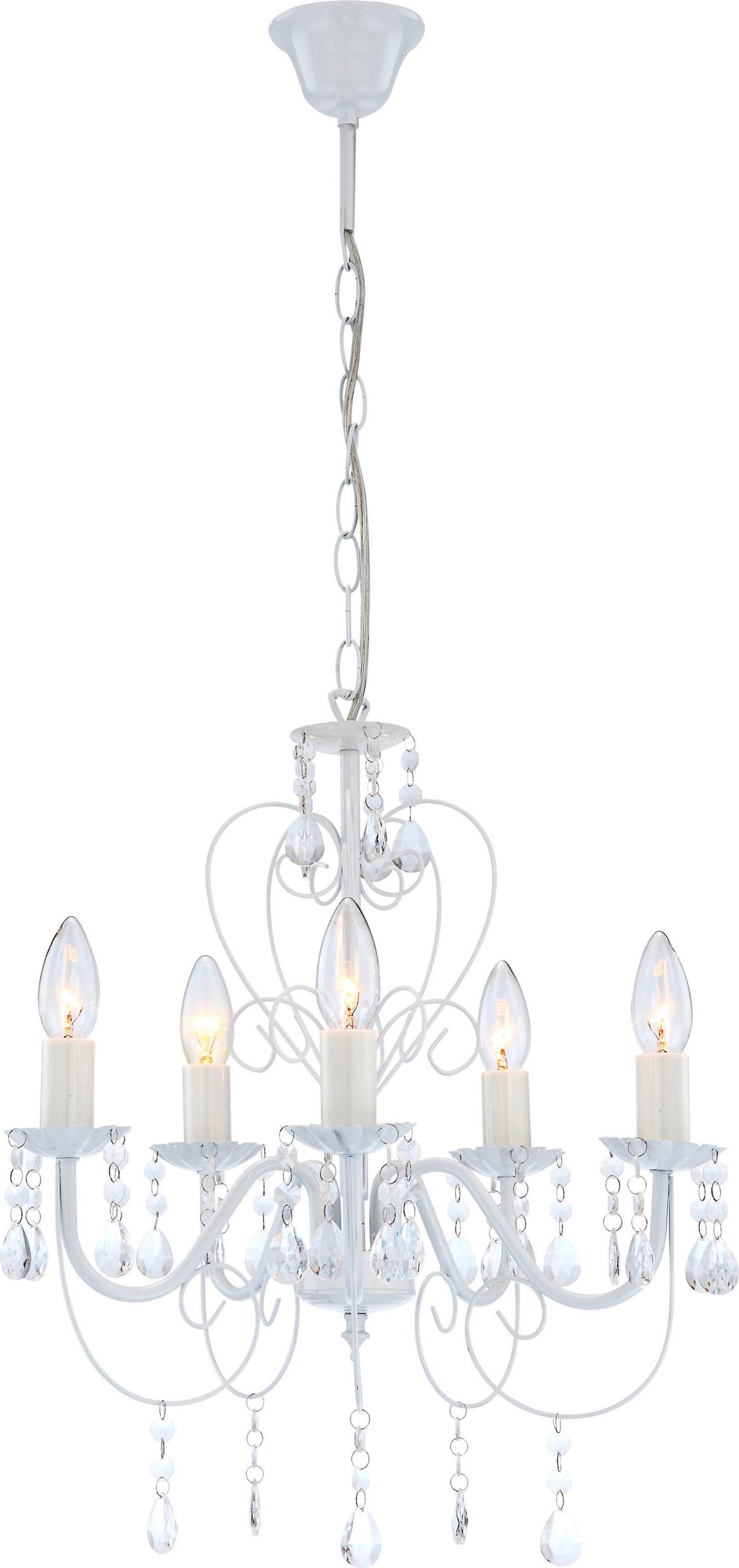 Hängeleuchte Pinja max. 40 Watt - Weiß, LIFESTYLE, Kunststoff/Metall (44/150cm) - Globo