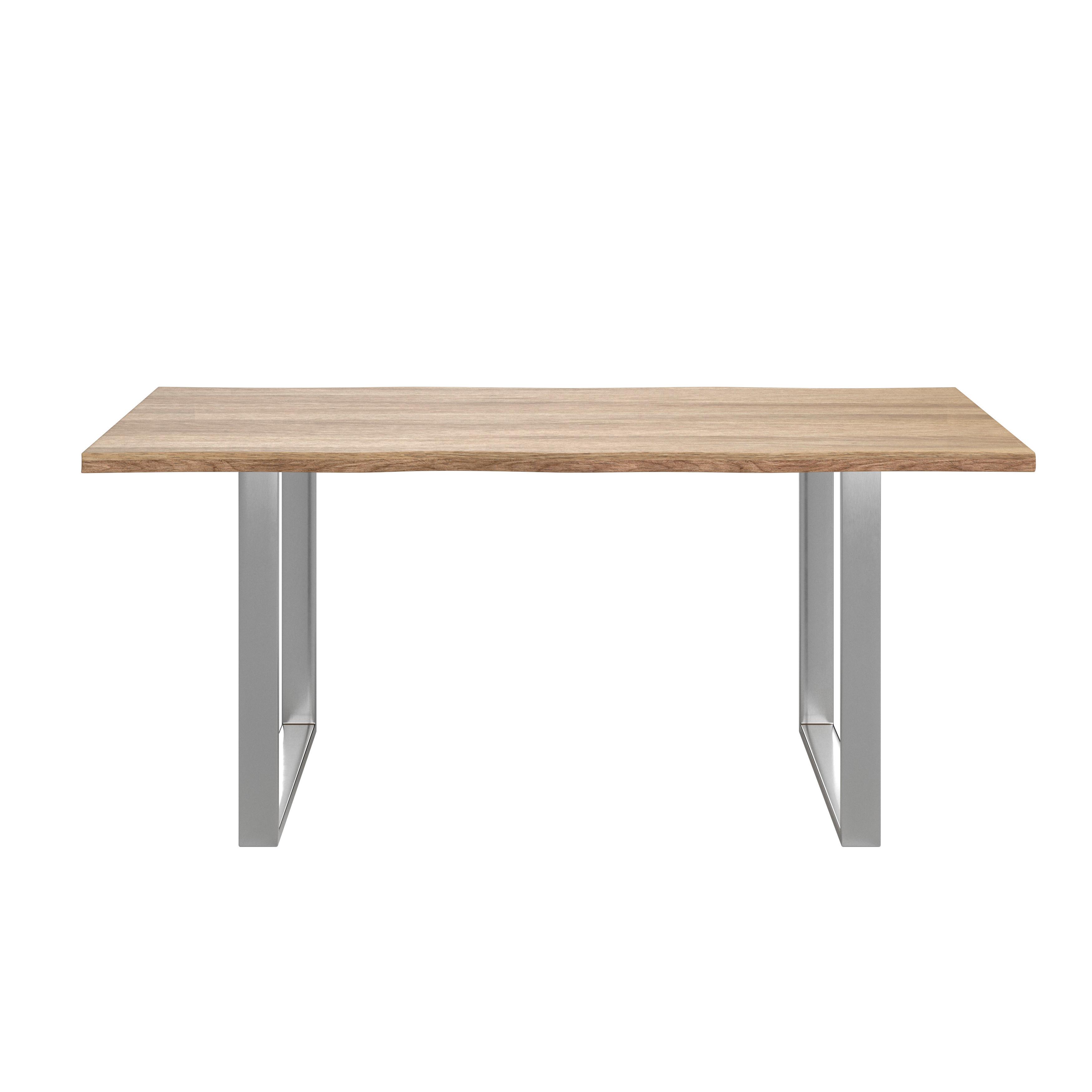 BORDSSKIVA NOAH - akaciefärgad, Modern, metall/trä (200/3,8/100cm) - Mömax