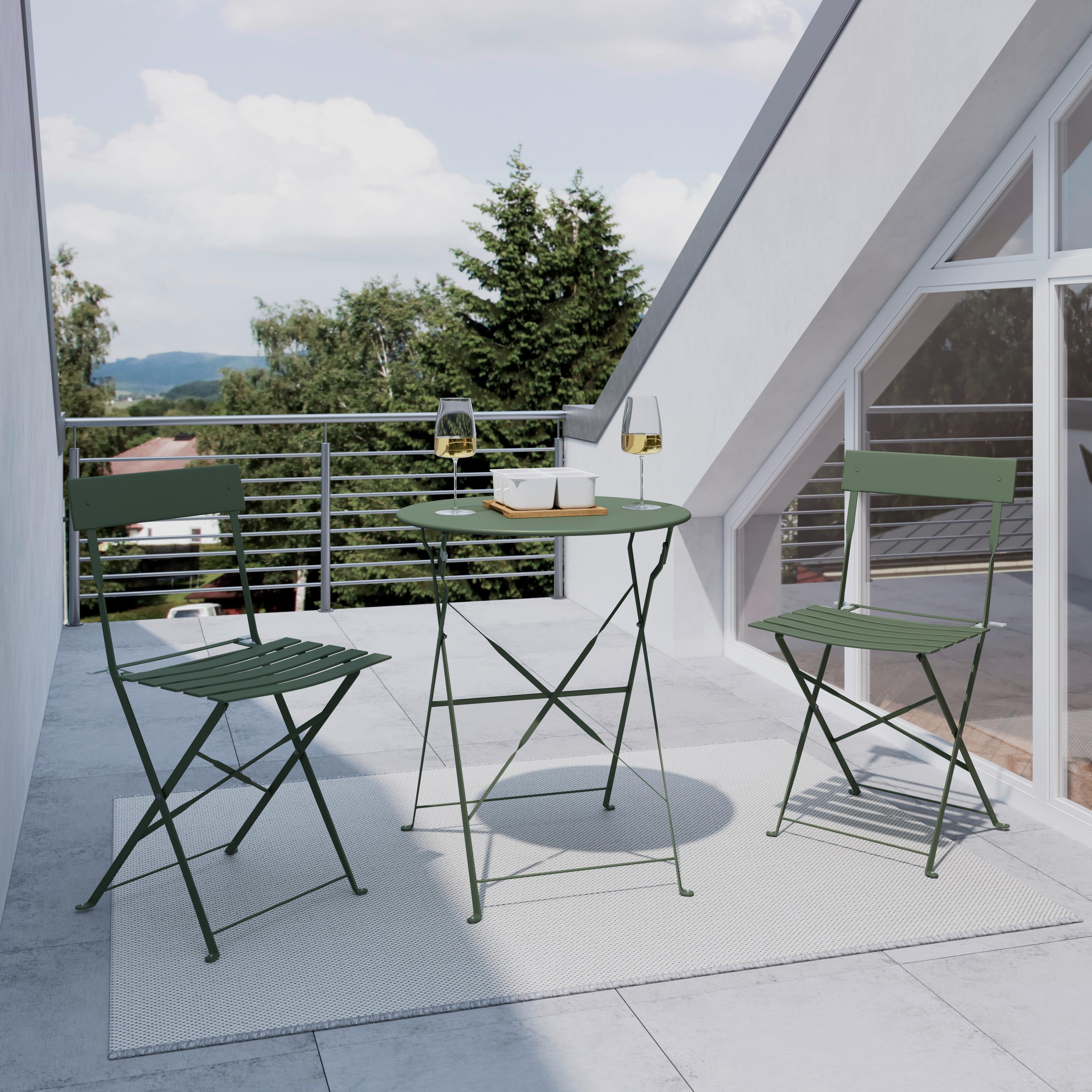 Balkonset Sonja Grün, 3-teilig - Grün, Basics, Metall (60/71/60cm) - Mömax