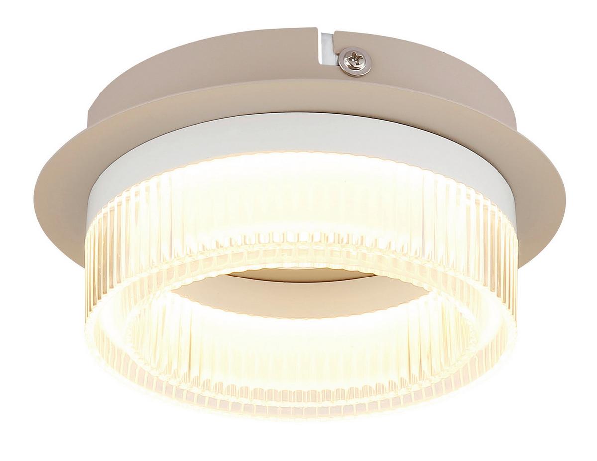 Led Stropna Svjetljka Zara - bijela/boje pijeska, Design, metal/plastika (16/7cm) - Globo