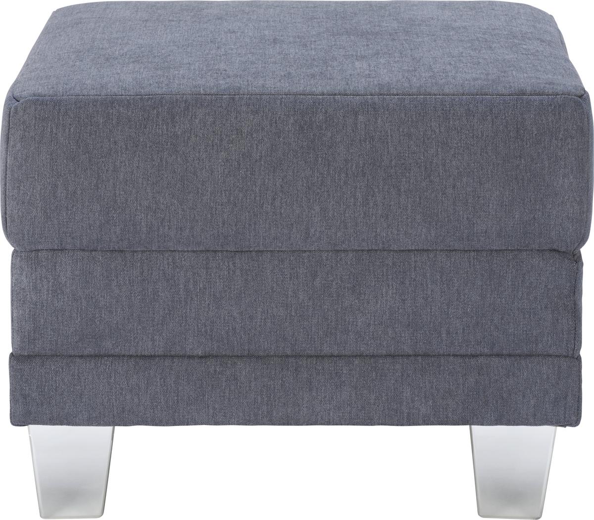 Hocker in Anthrazit - Chromfarben/Dunkelgrau, MODERN, Kunststoff/Textil (60/46/60cm) - Mömax