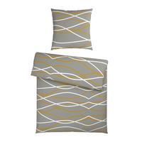 Bettwäsche Welle XL Gold/Grau ca.155x200cm - Goldfarben/Grau, MODERN, Textil (155/220cm) - Mömax