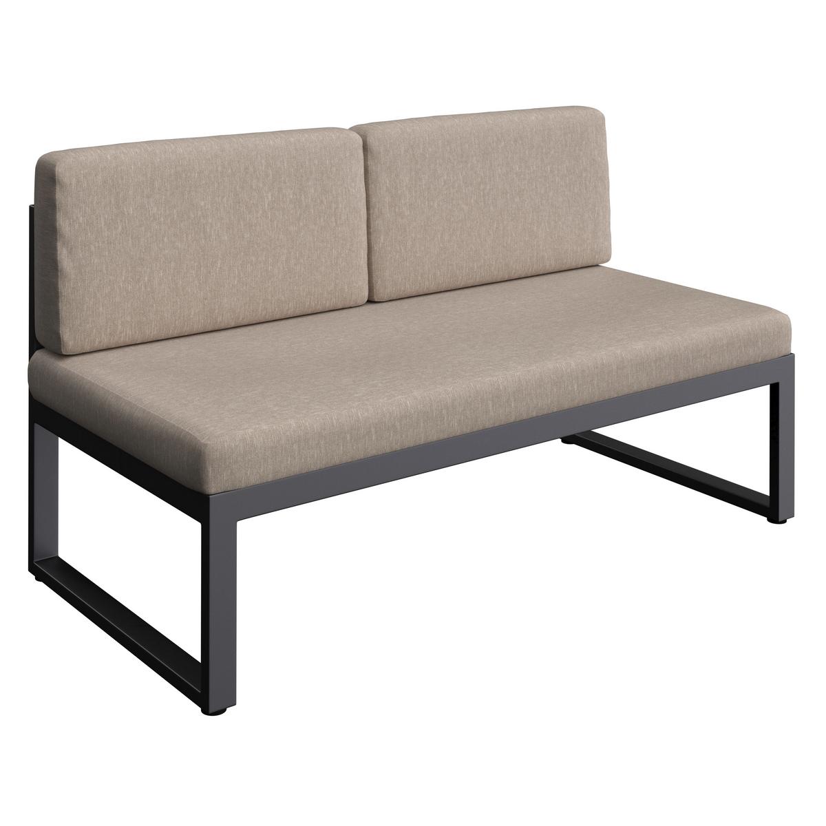 Lounge Garnitura Genf, Siva, 5-Delno - siva/svetlo siva, Moderno, kovina/steklo (213/136cm) - Beldano