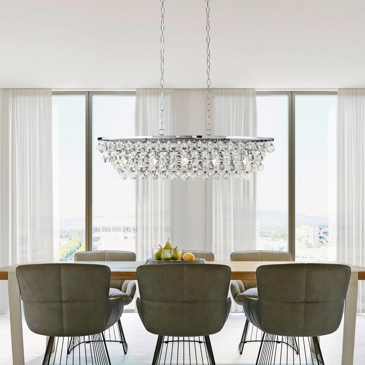 Függőlámpa 9635-5cc - Design, üveg/fém (92/30/131cm)