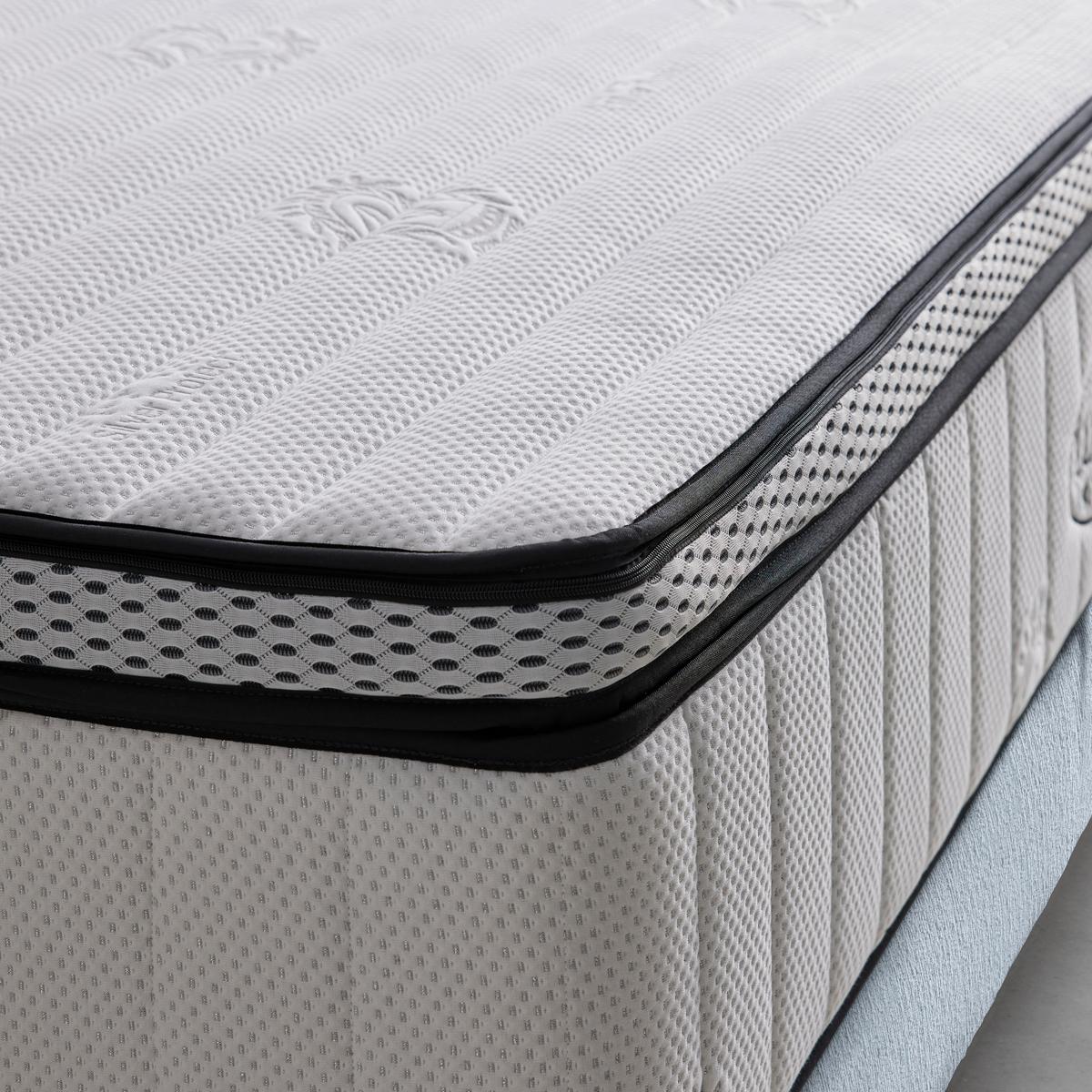 Boxspringbett Queen in Blaugrau ca. 160x200cm - Chromfarben/Goldfarben, KONVENTIONELL, Textil (160/200cm) - Premium Living