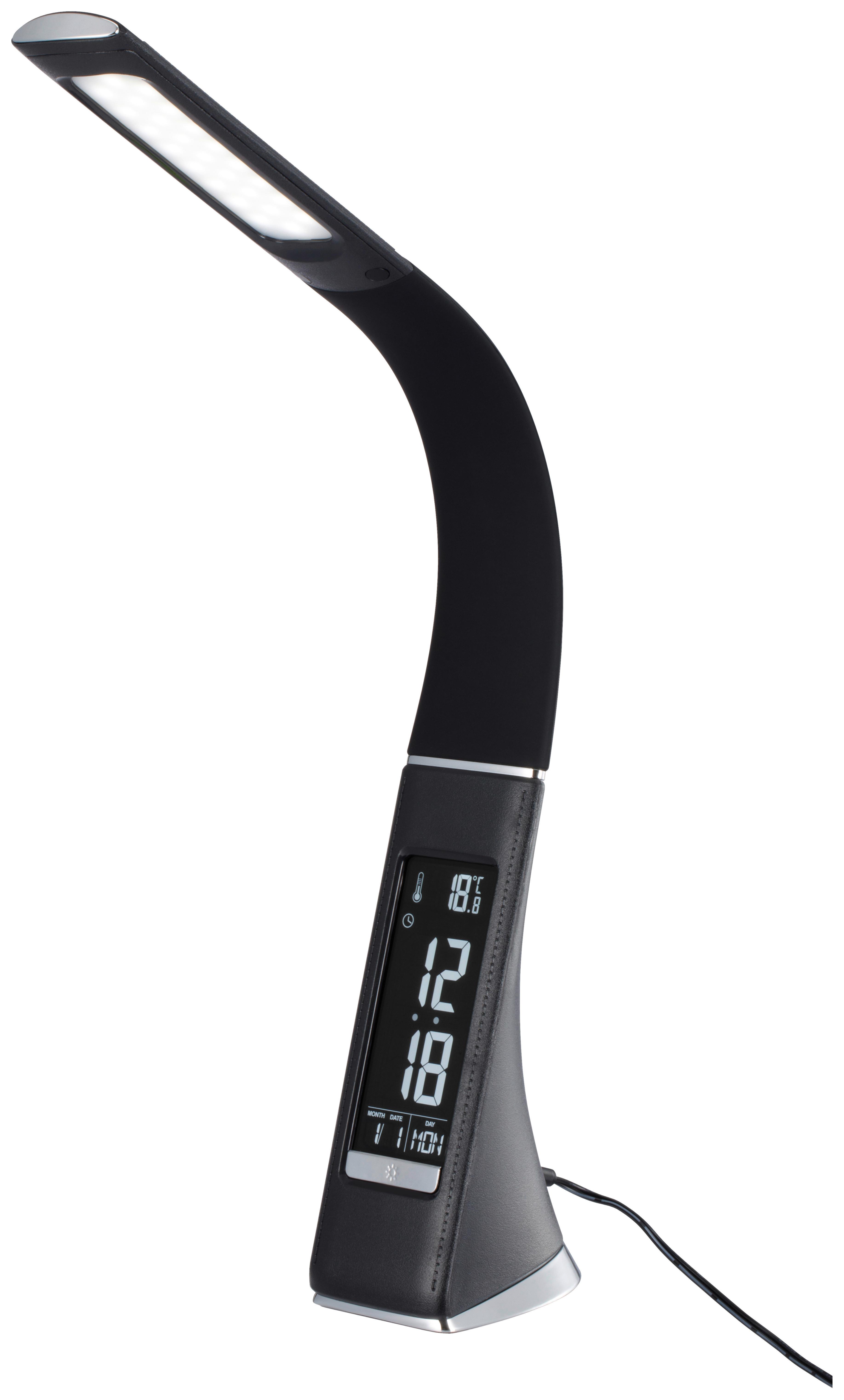 Led Íróasztali Lámpa Freddy - fekete, Modern, műanyag/fém (9/9/30cm) - Mömax