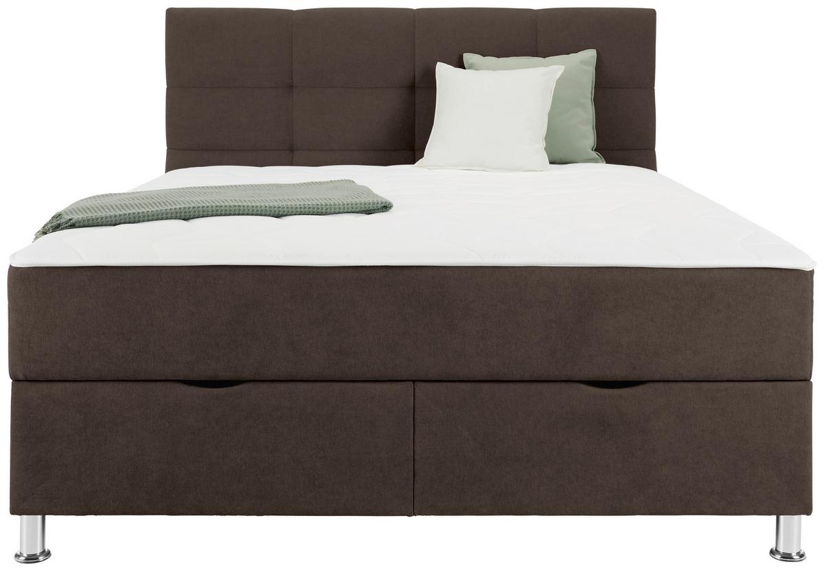 Boxbett Oviedo Braun ca. 180x200cm - Braun, KONVENTIONELL, Textil/Metall (180/200cm) - Based