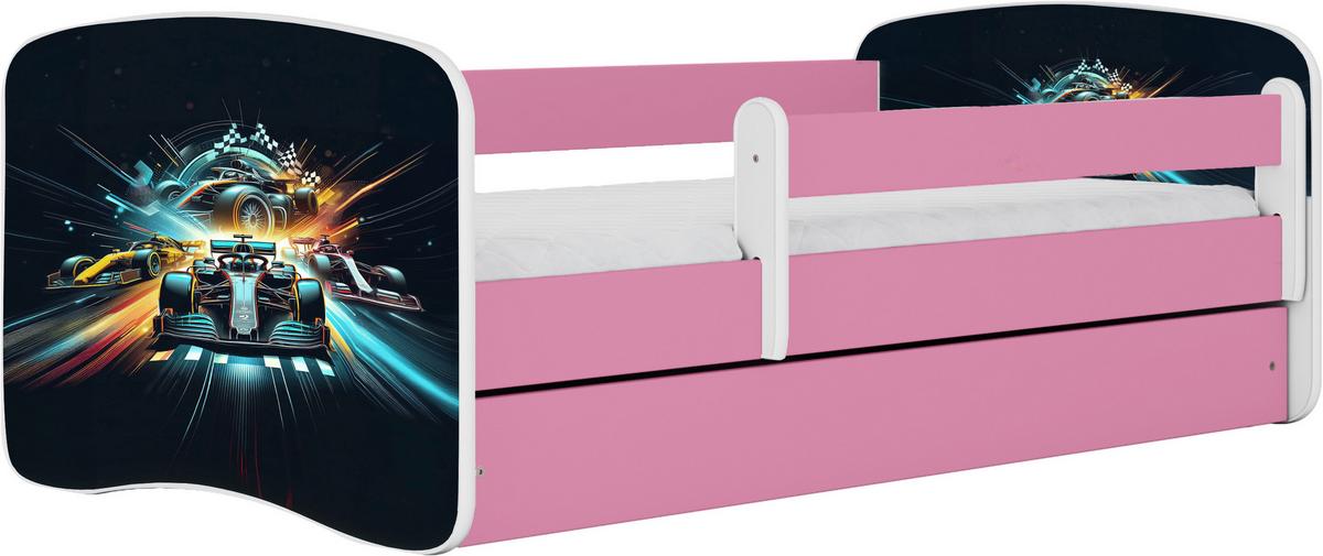 Otroška Postelja Babydreams, Bela, Roza, 80x160cm - pink/bela, Moderno, tekstil/leseni material (80/160cm) - MID.YOU