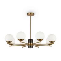 Kronleuchter Marble Messingfarben max. 60 Watt - Messingfarben/Weiß, Trend, Glas/Metall (81/56cm) - MAYTONI