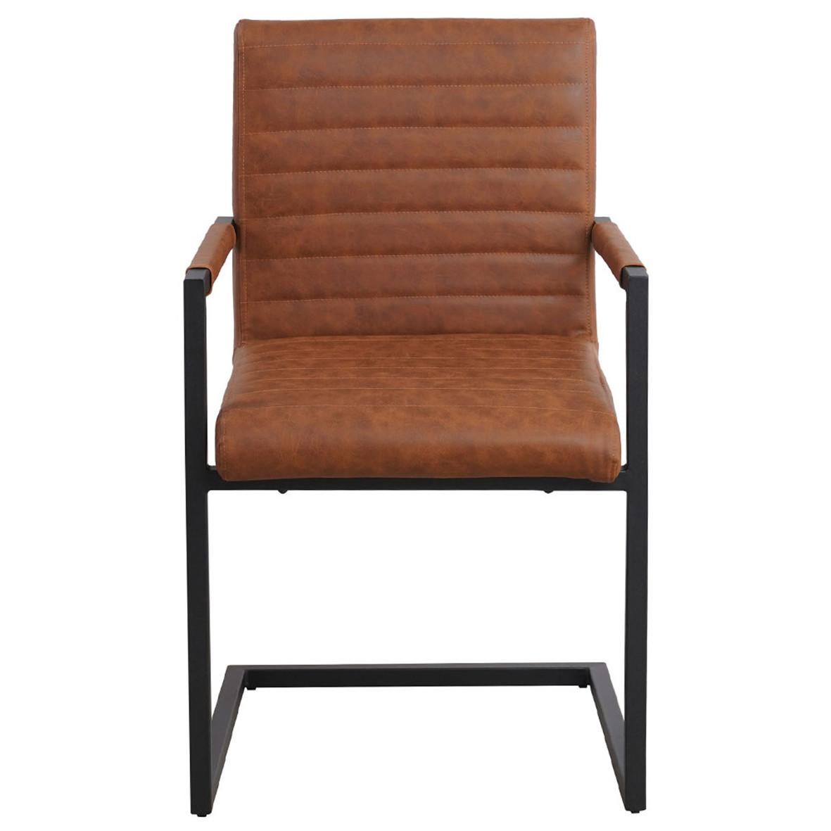 ARMLEHNSTUHL-SET KUBIS - Cognac/Haselnussfarben, LIFESTYLE, Kunststoff/Textil (54/86/57cm) - MID.YOU