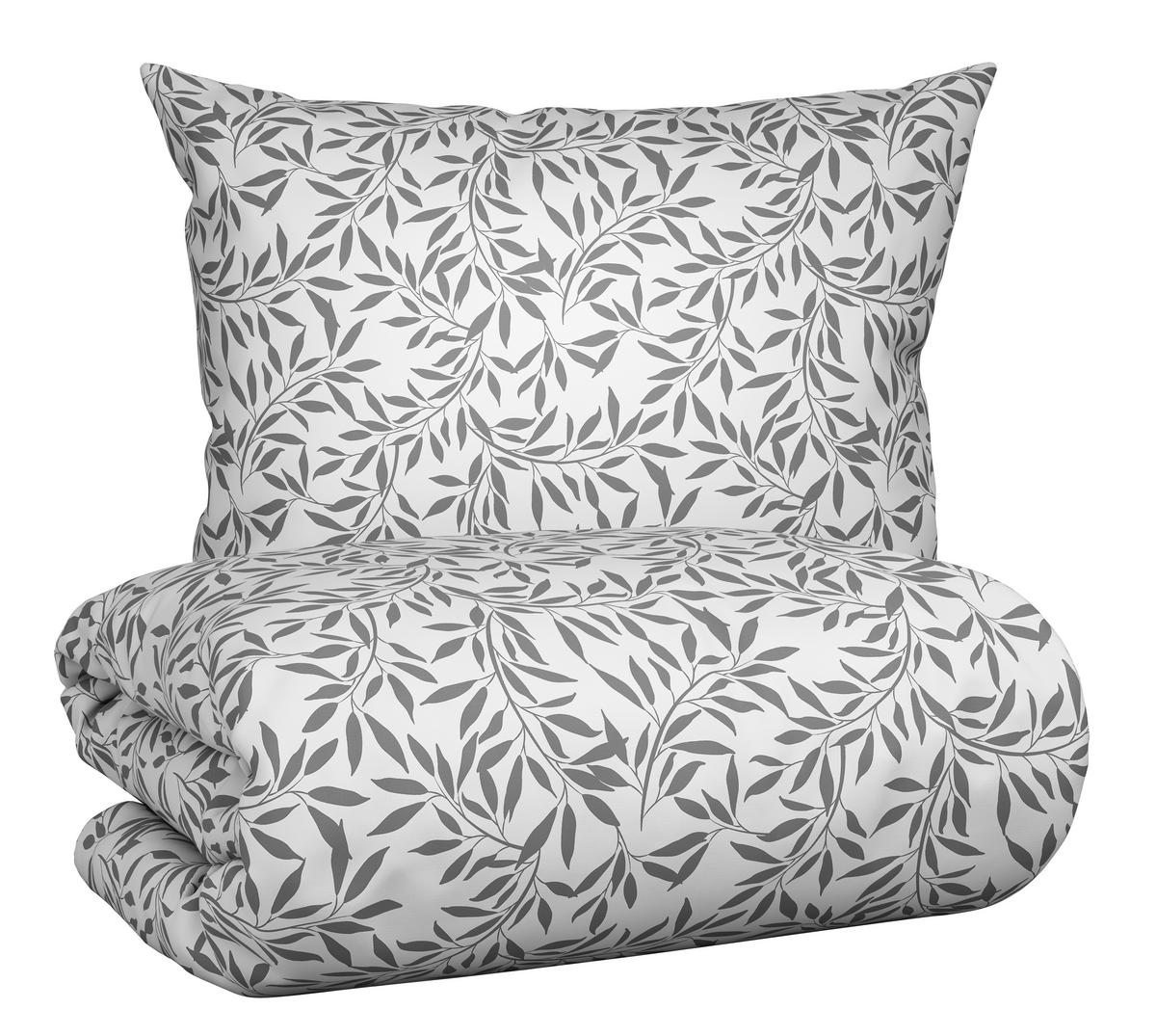 BETTWÄSCHESET TIFFANY - Weiss/Grau, Konventionell, Textil (160/210cm) - Modern Living