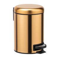 Coș de gunoi pentru cosmetice Leman - auriu/negru, Basics, plastic/metal (17/25/22,5cm) - Wenko
