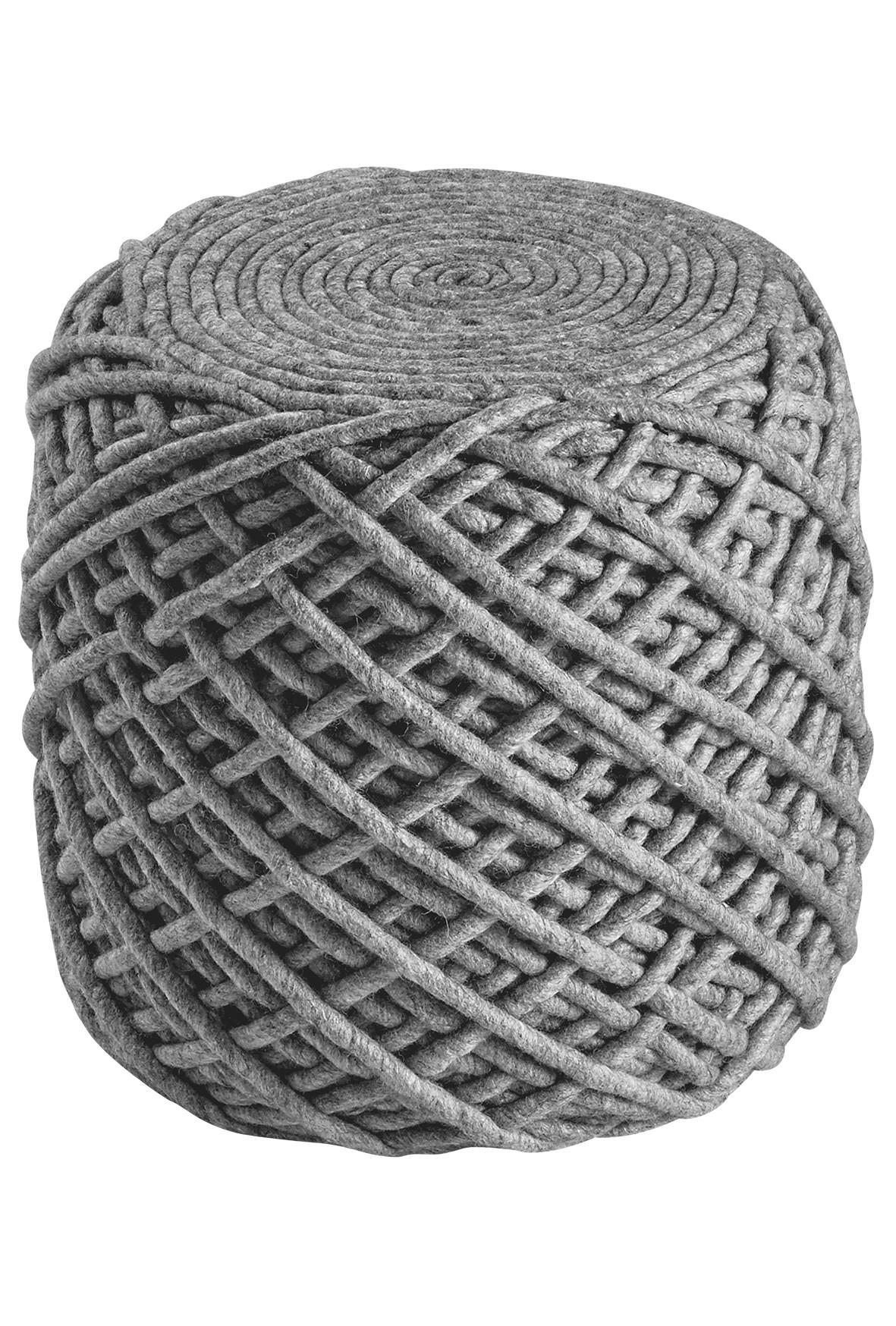 Pouf Pour Royal - Silberfarben, Trend, Textil (40/40cm) - Novel
