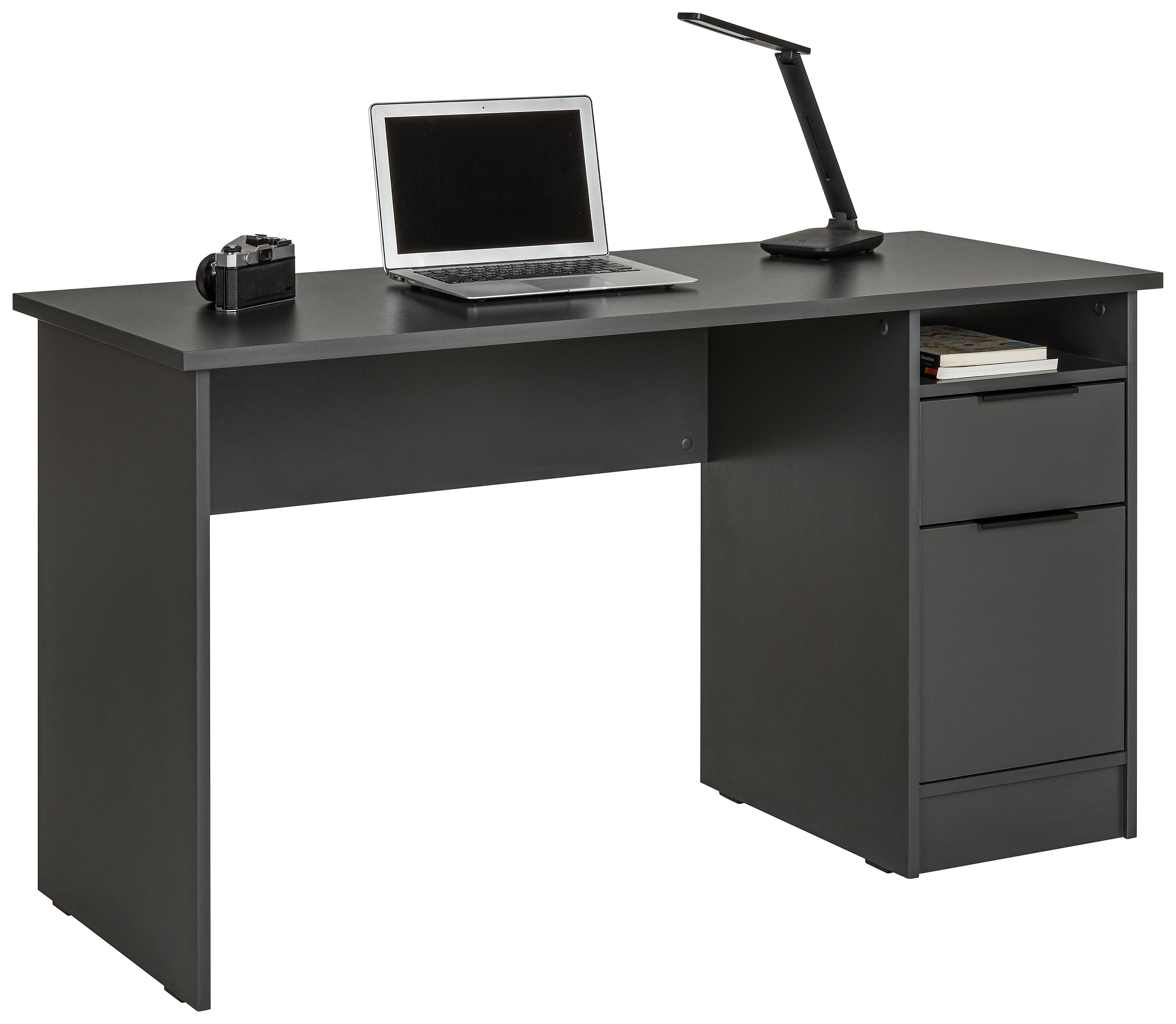 Schreibtisch Student II in Schwarz - Anthrazit/Schwarz, MODERN, Holzwerkstoff/Metall (137,5/76/55cm) - Mömax