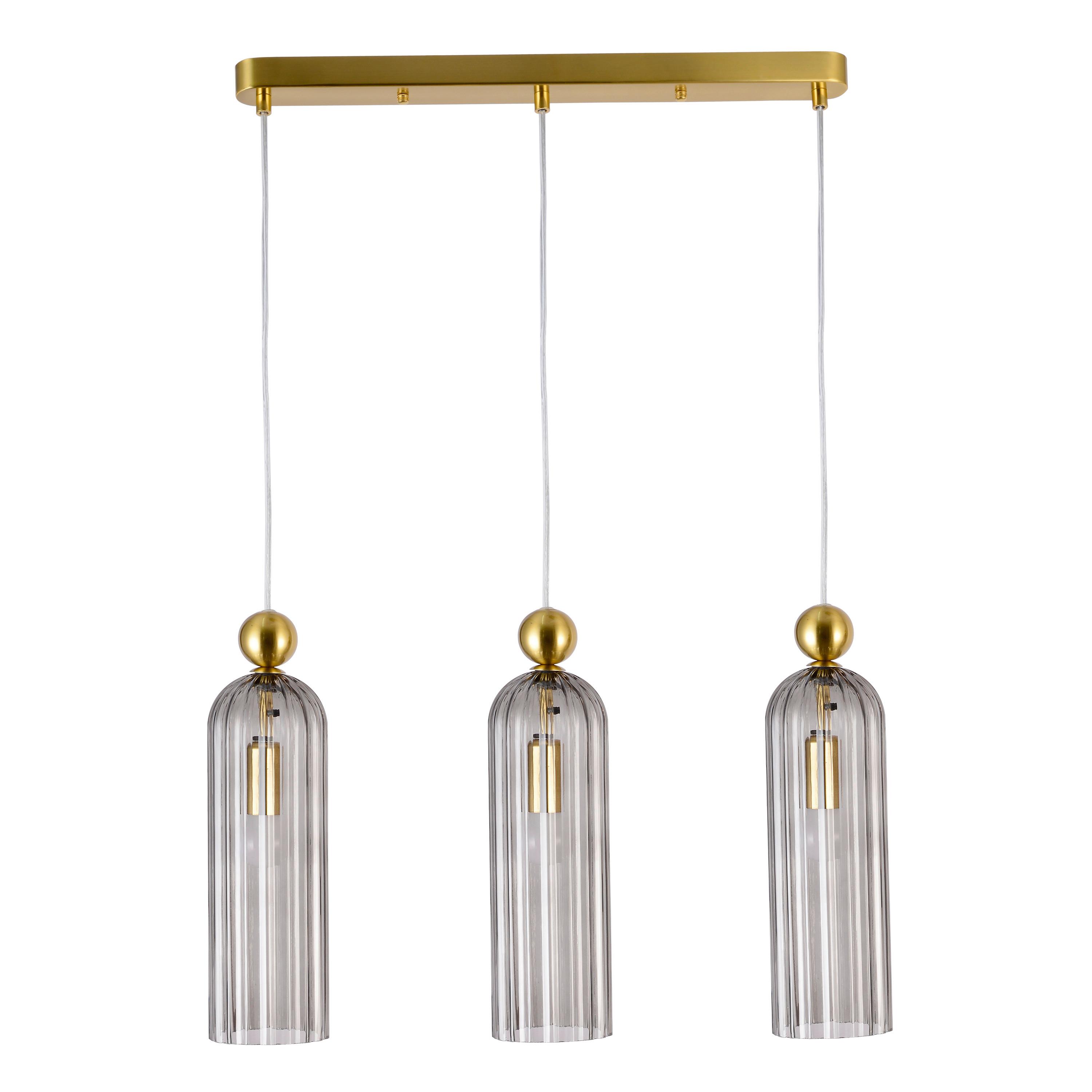 Hängeleuchte Lp-9339/3l_piega 3 - Grau, Basics, Glas (55/3/150cm)