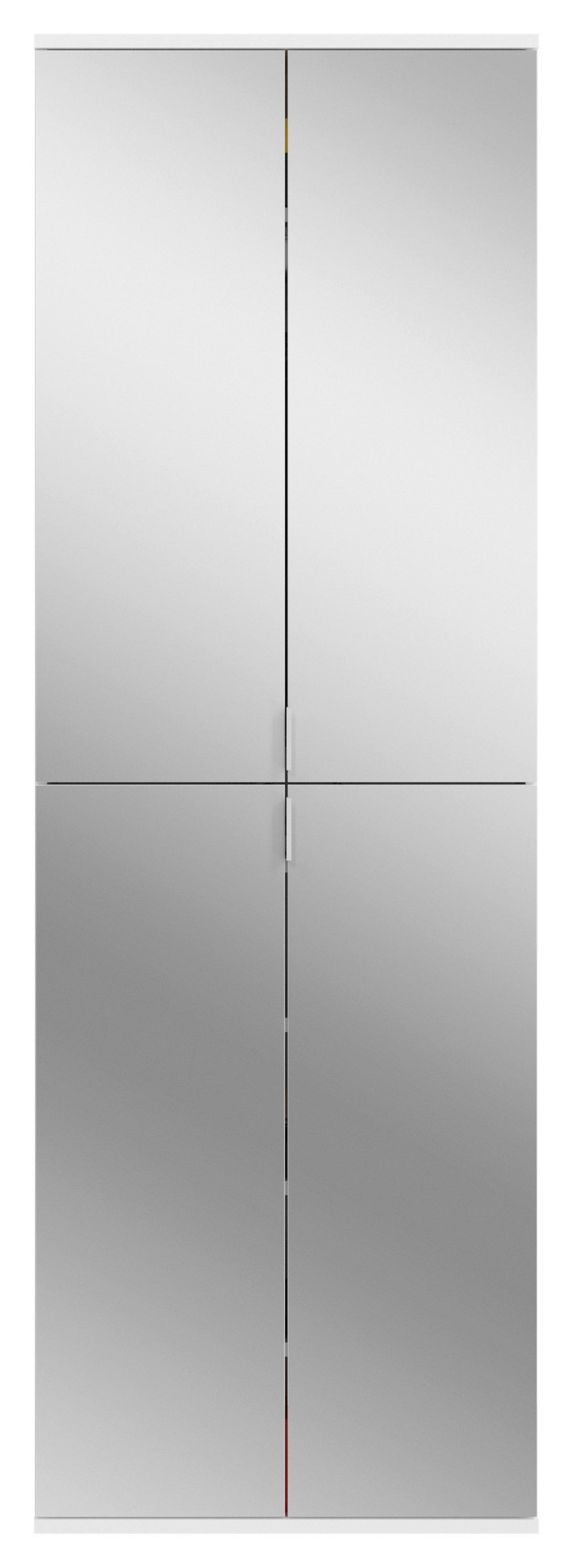 Garderobe Projekt X ca. 213x193 cm Eiche/Weiß - Weiß Hochglanz, KONVENTIONELL, Holzwerkstoff (213/193/34cm) - MID.YOU
