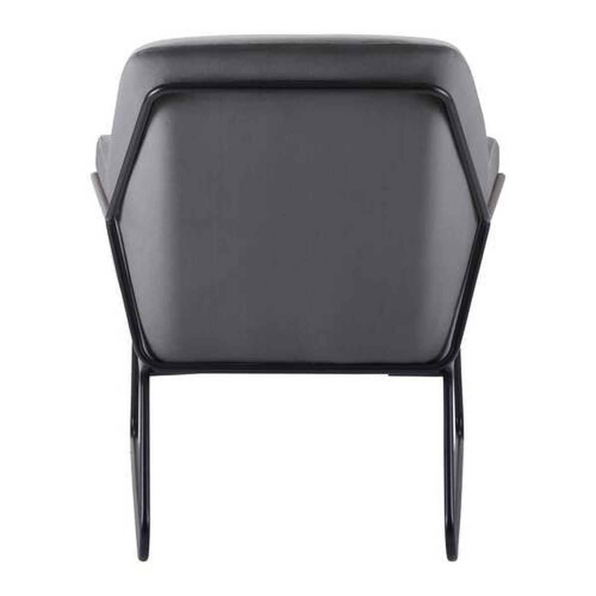 Sessel Kezia Dunkelgrau Samt - Dunkelgrau/Schwarz, MODERN, Textil/Metall (71/84/79cm) - Bessagi Home