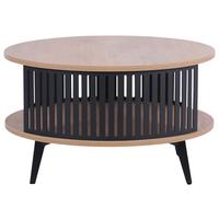 Klubska Miza Santiago, Barva Hrasta - črna/barve hrasta, Moderno, kovina/leseni material (75/44/75cm)